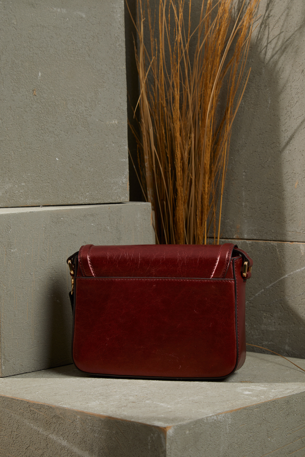 Ayarlanabilir Uzun Saplı Desenli Haki Çanta