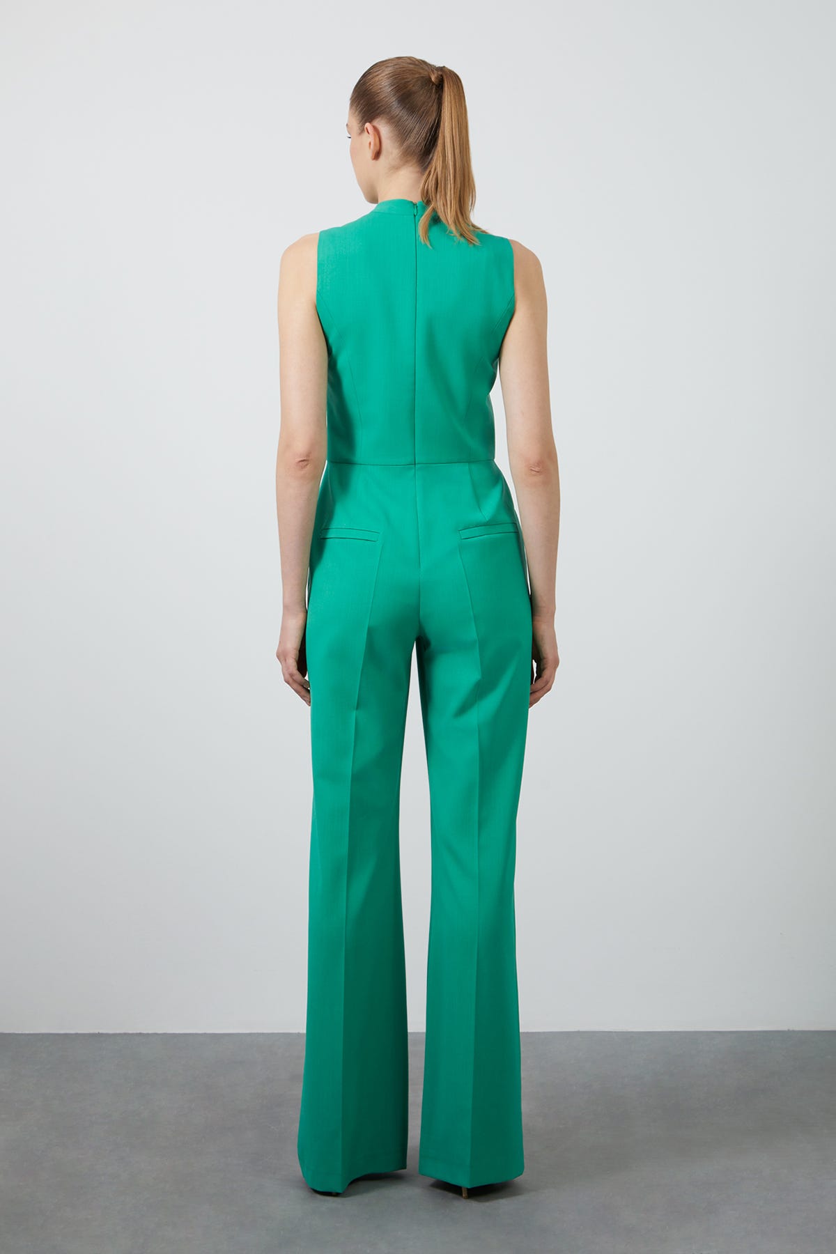 İnci Ve Detay Düğmeli Kolsuz Uzun Tulum