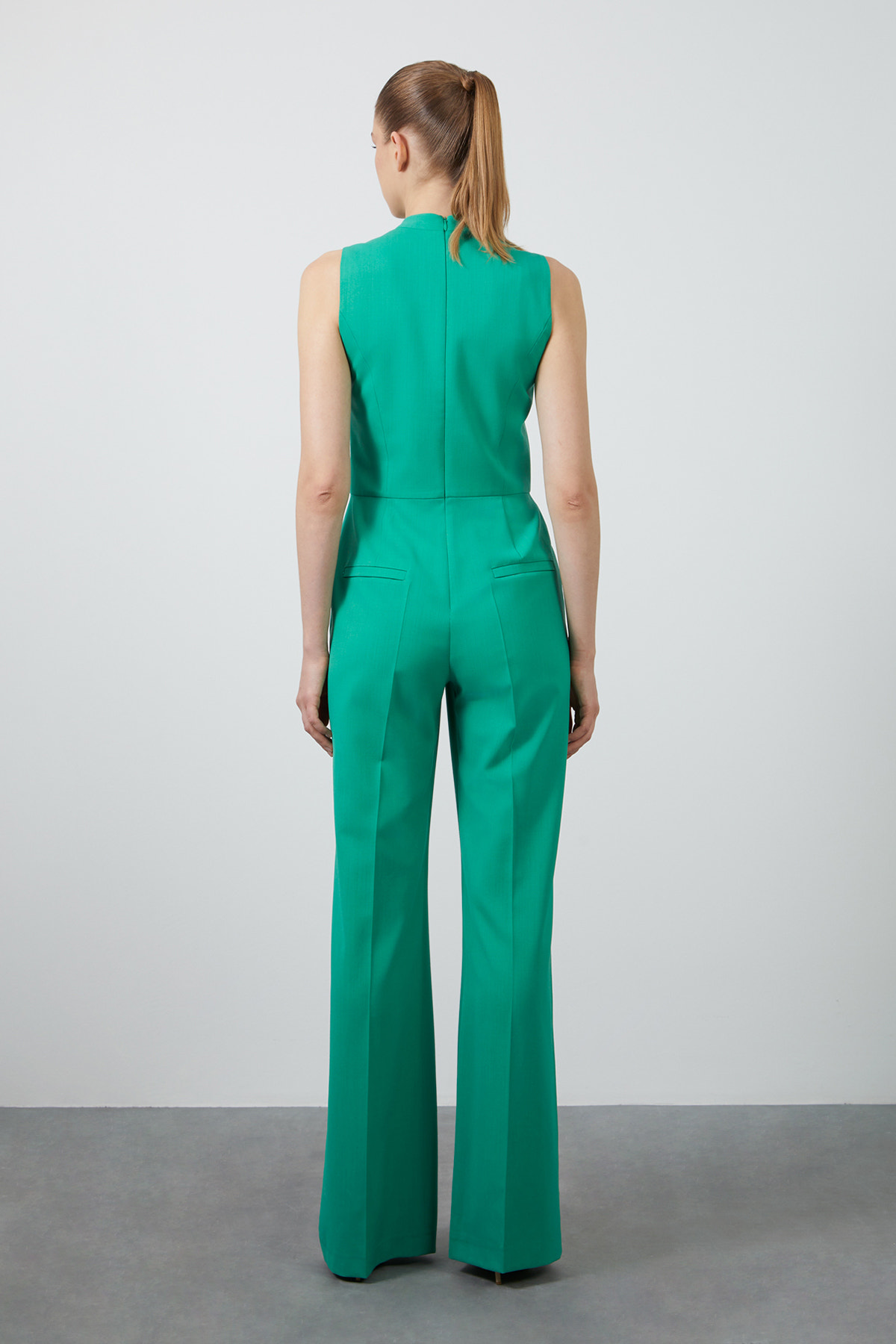 İnci Ve Detay Düğmeli Kolsuz Uzun Tulum