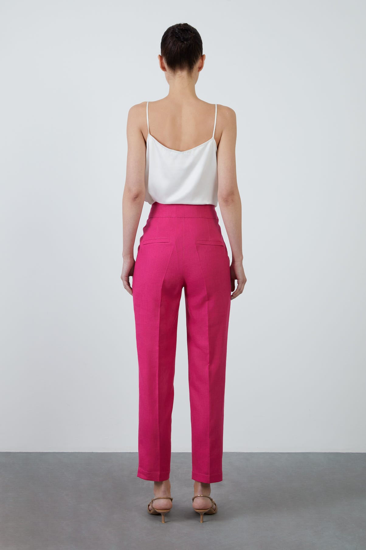 Cepli Keten Koyu Pantolon