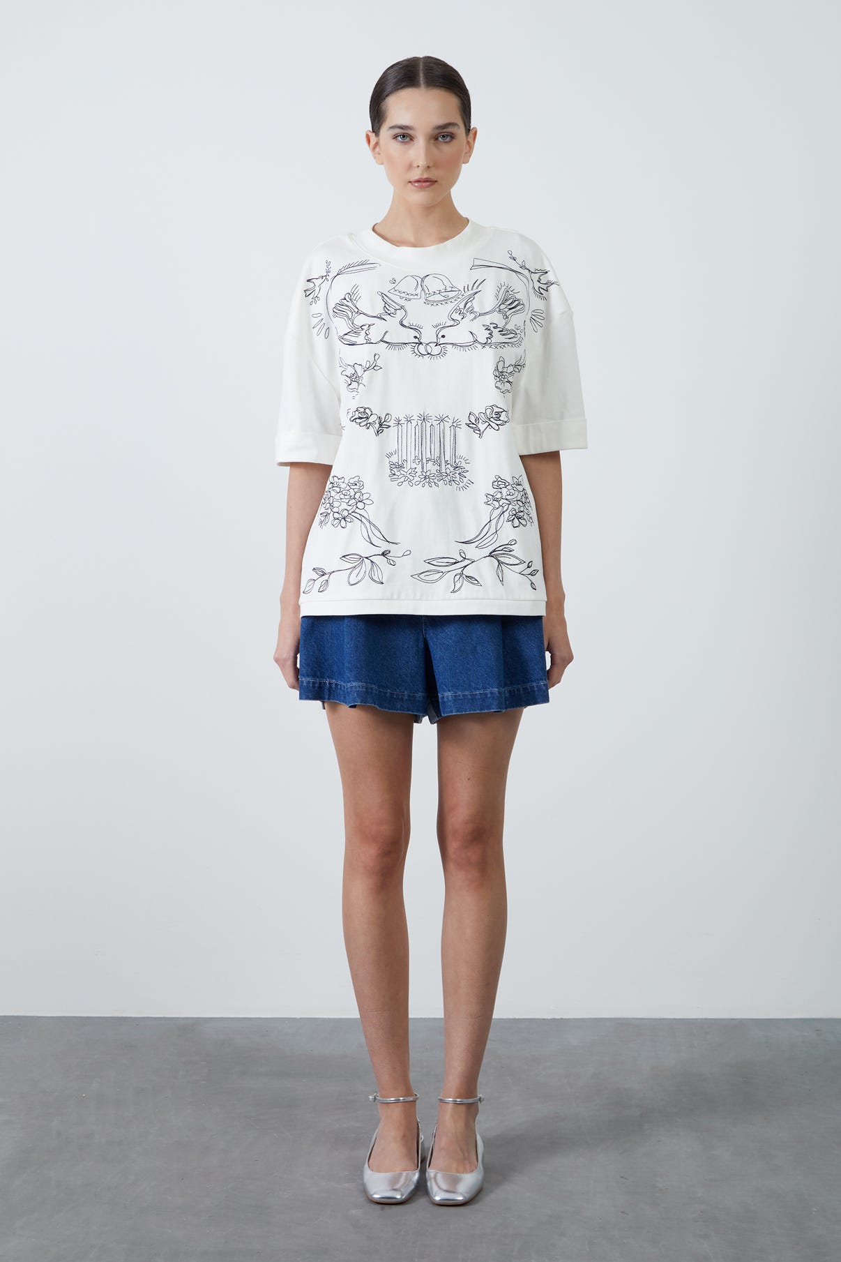 Kuş Baskılı T-shirt