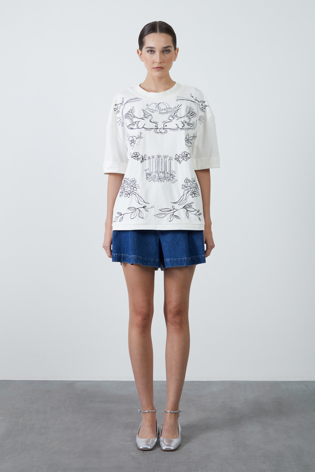 Kuş Baskılı T-shirt