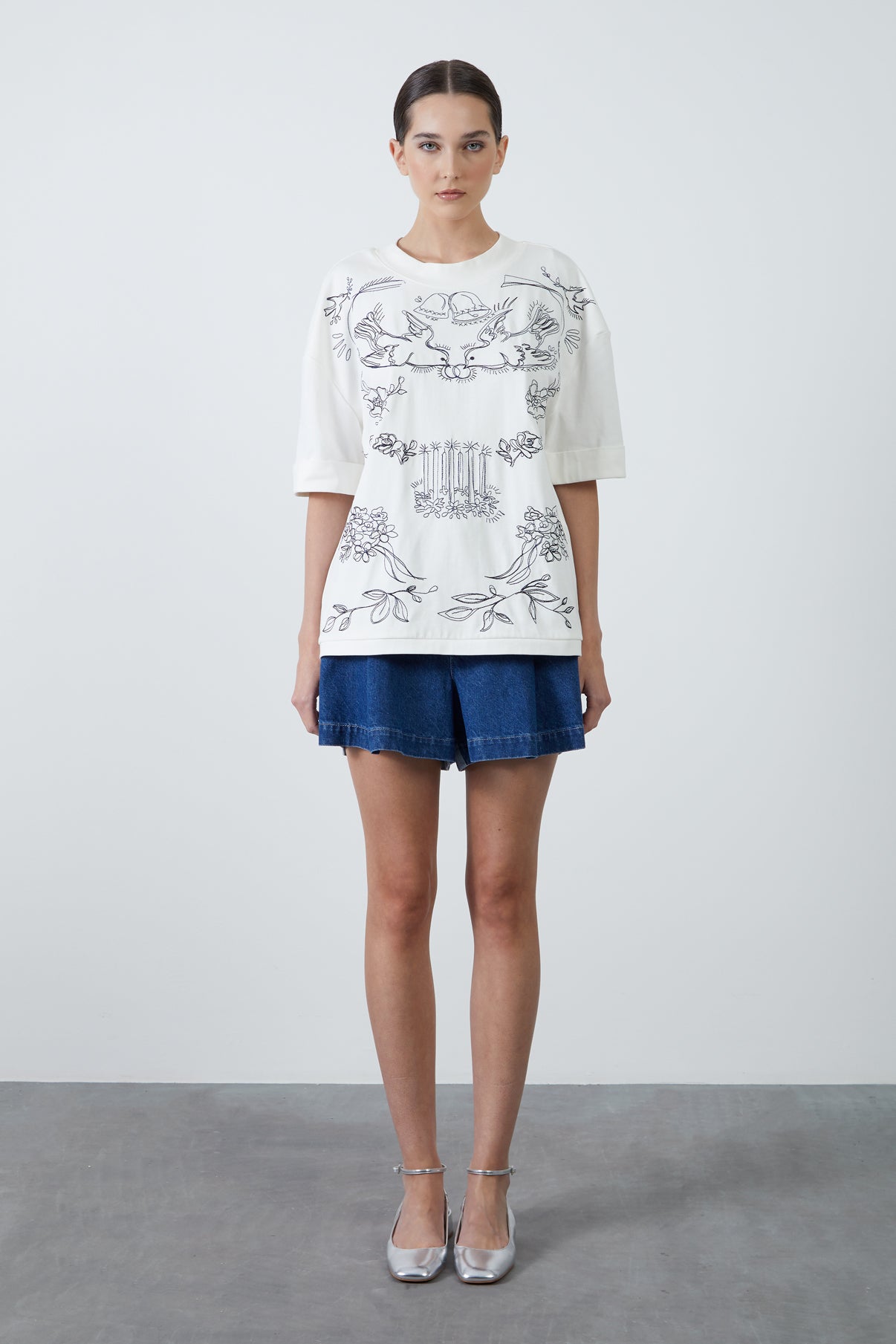 Kuş Baskılı T-shirt