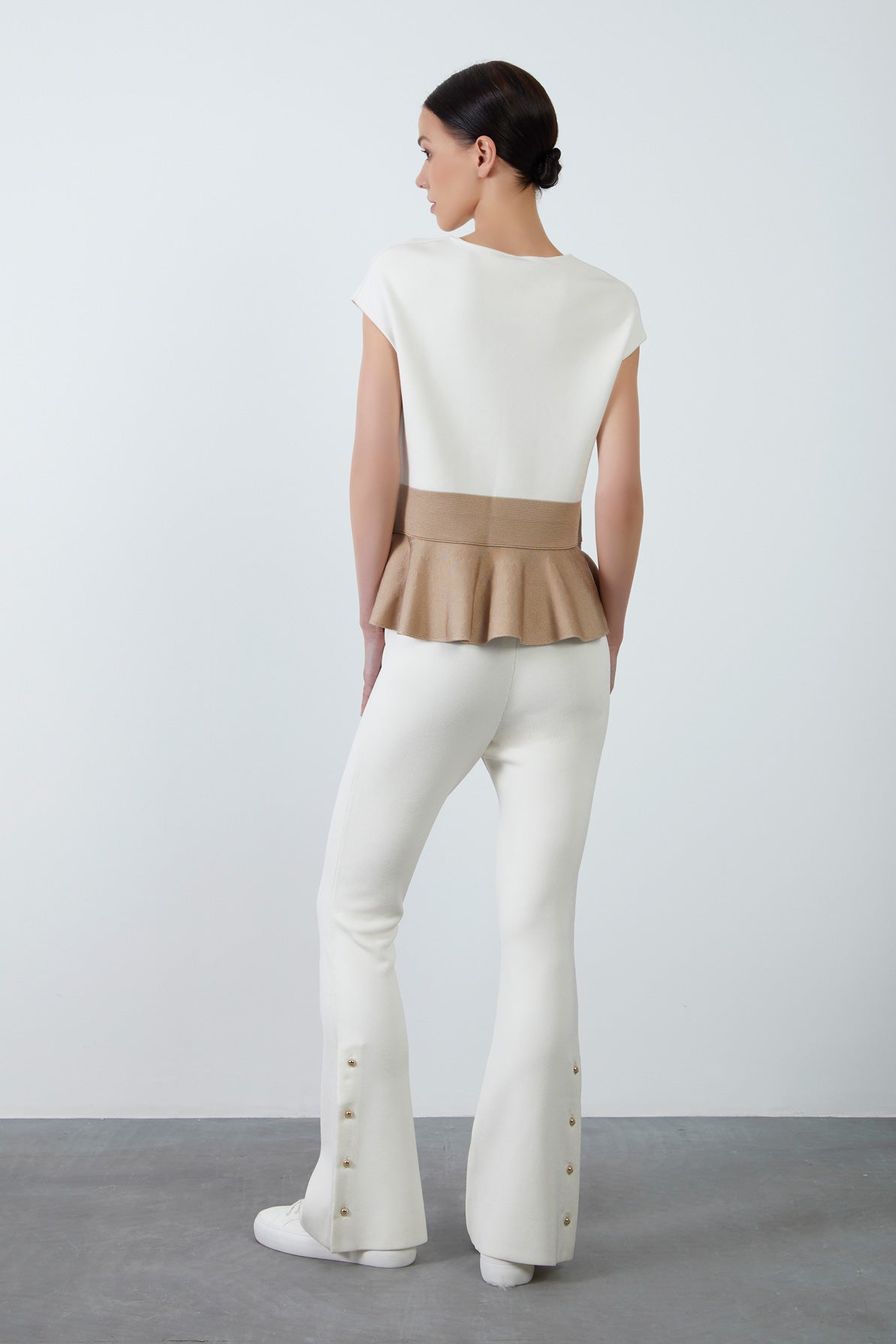 Volanlı İki Renkli Bluz