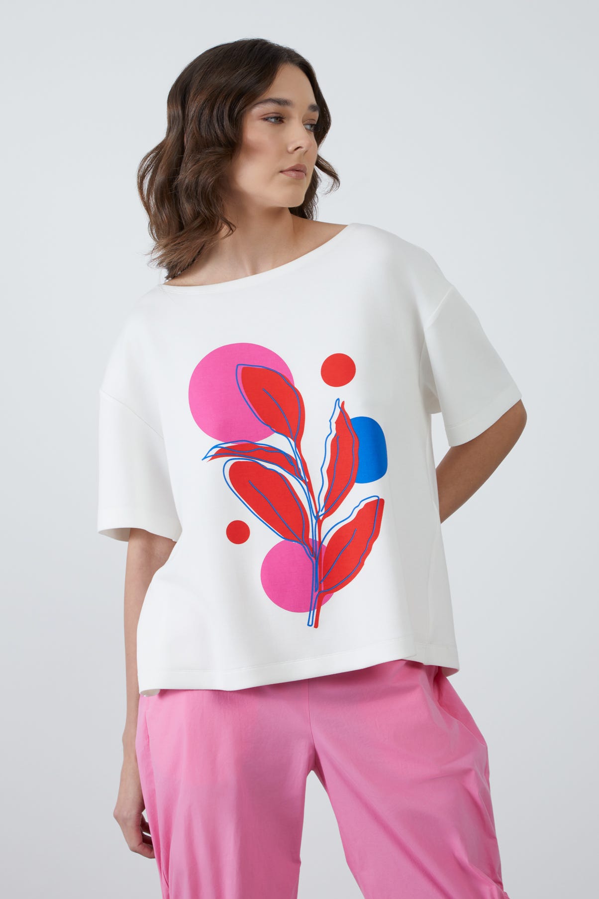 Baskı Detaylı Arkası Bağlamalı T-Shirt