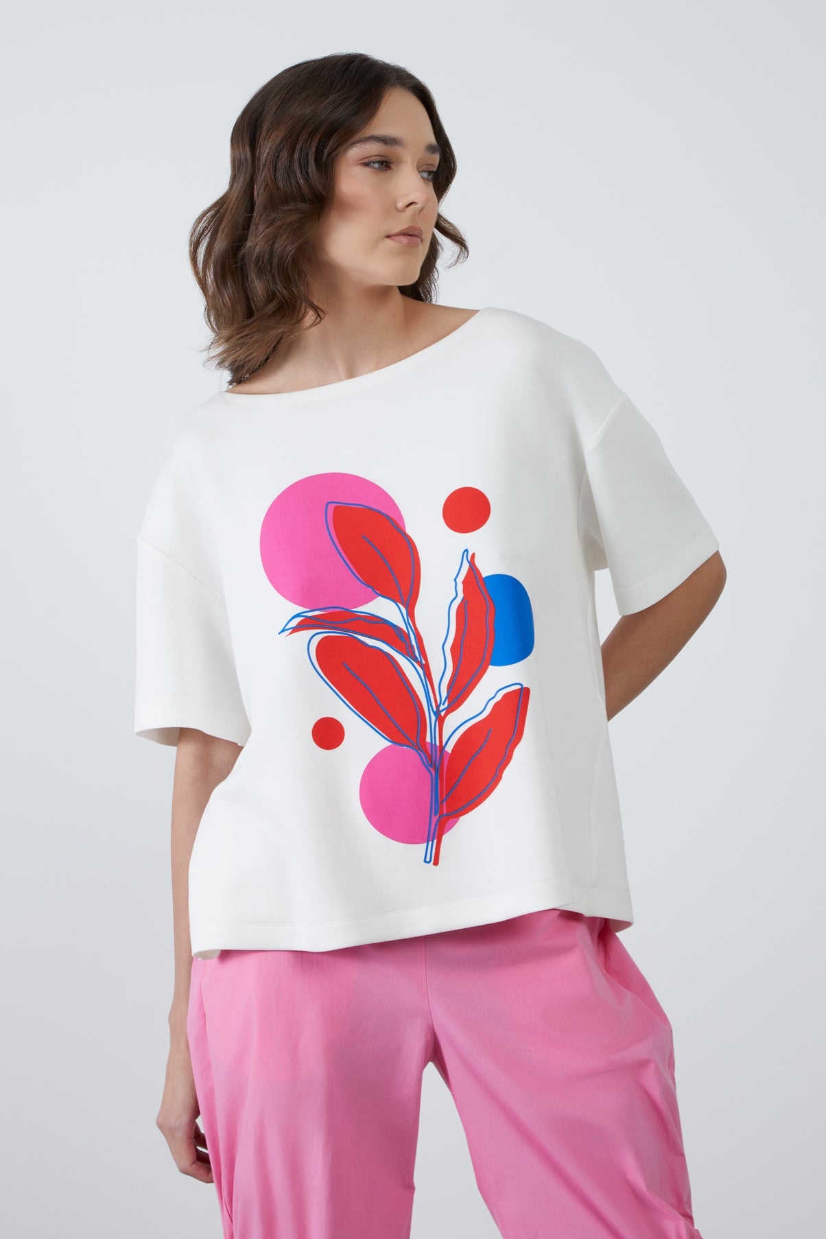 Baskı Detaylı Arkası Bağlamalı T-Shirt