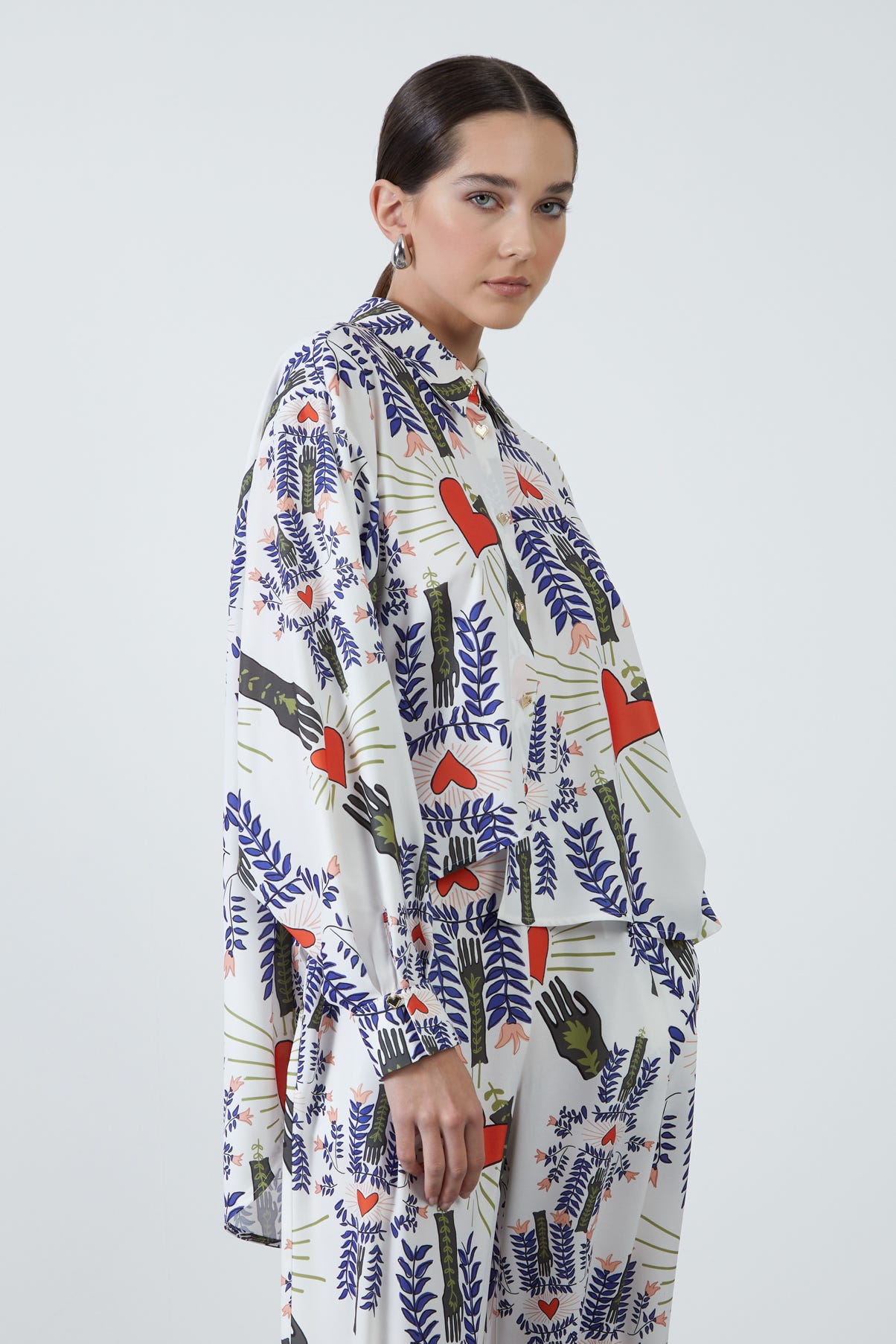 Baskılı Crop Ceket