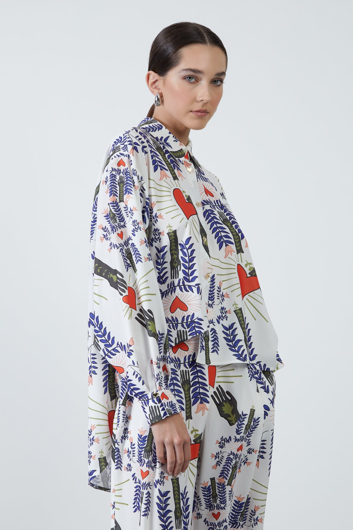 Baskılı Crop Ceket