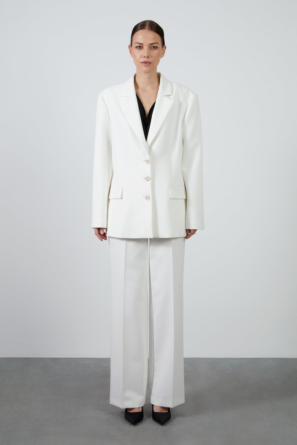 Oversize Ceketli Palazzo Pantolonlu Takım