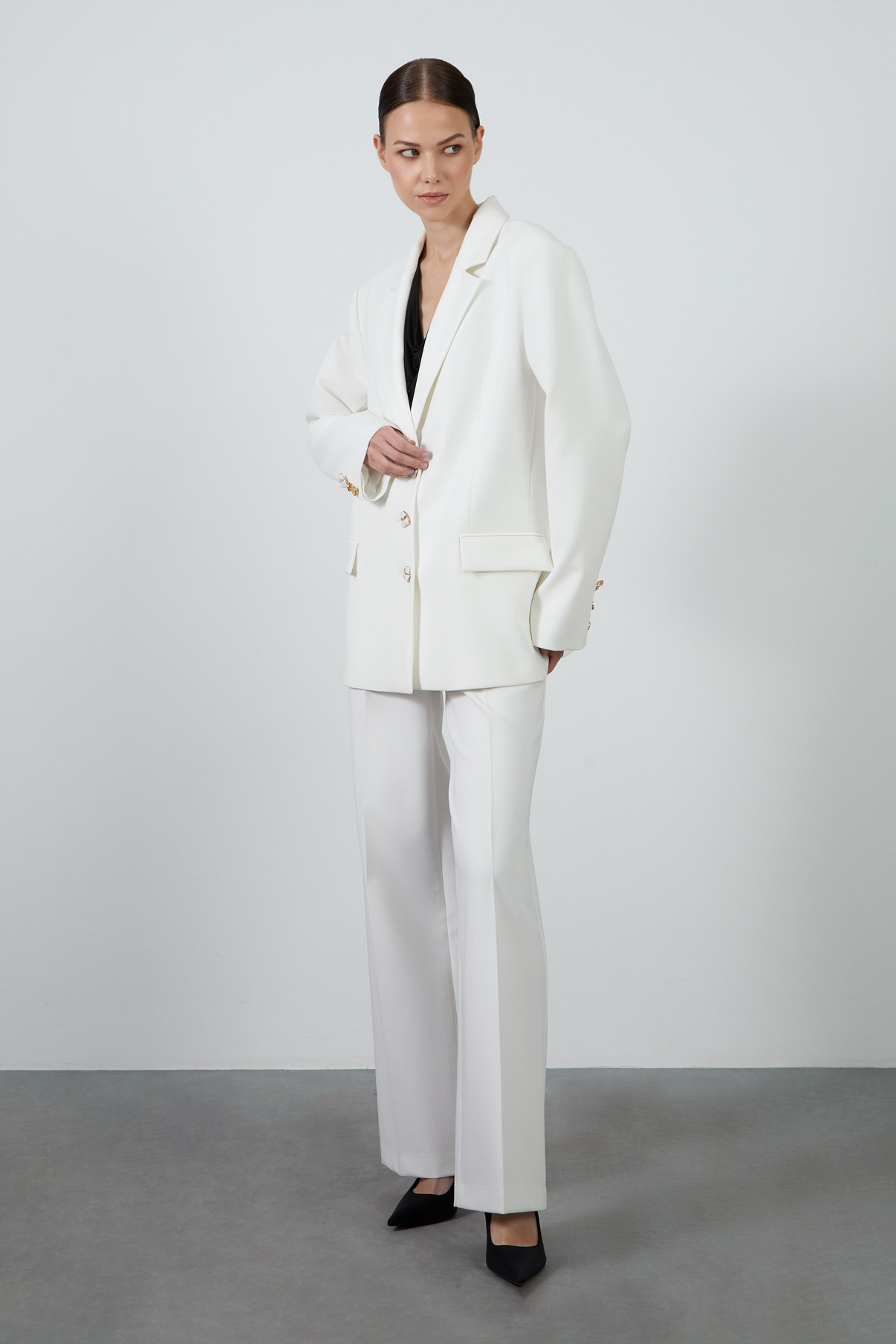 Oversize Ceketli Palazzo Pantolonlu Takım