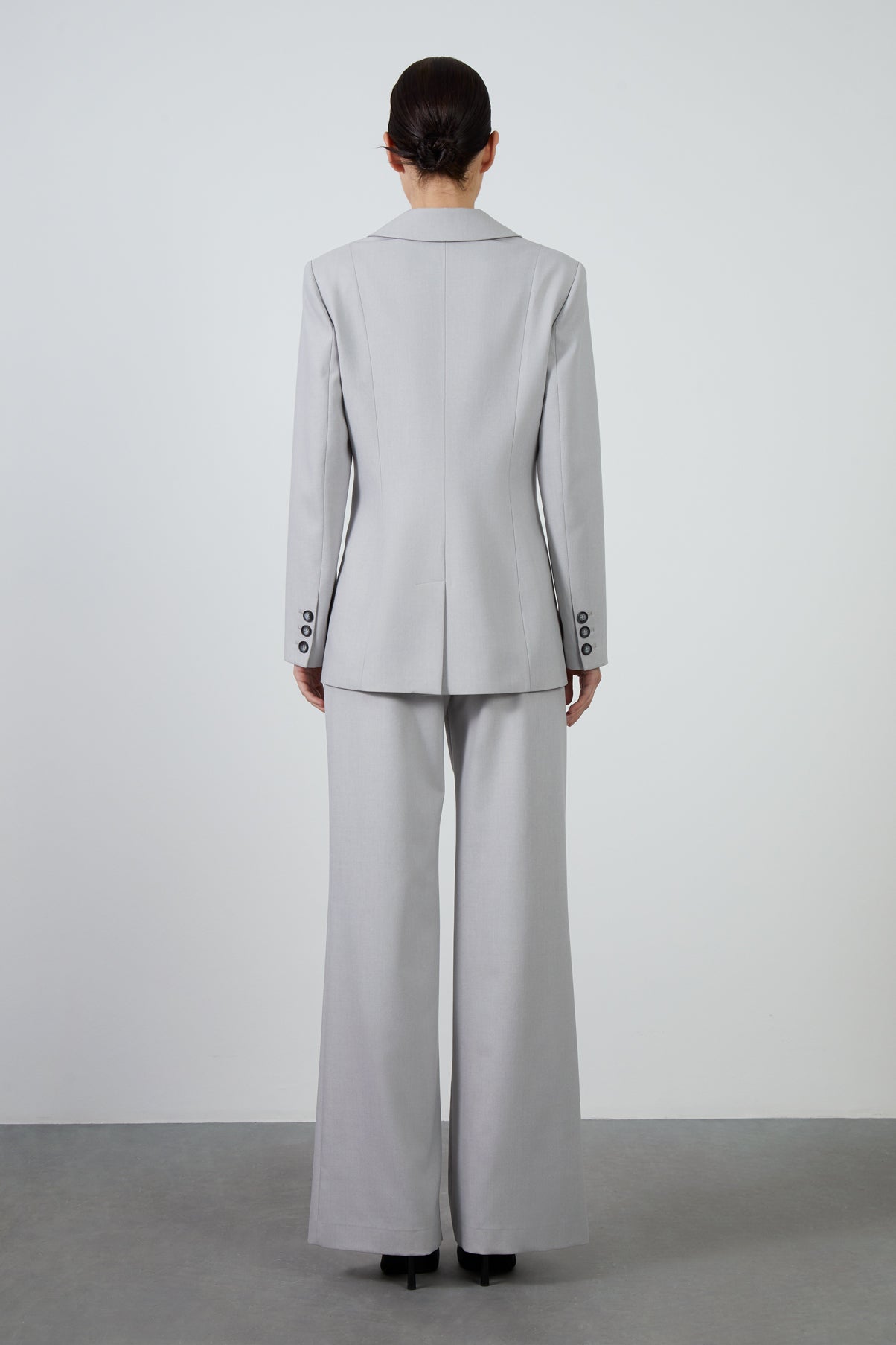 Mono Kapamalı Bele Oturan Pol Paça Pantolonlu Takım