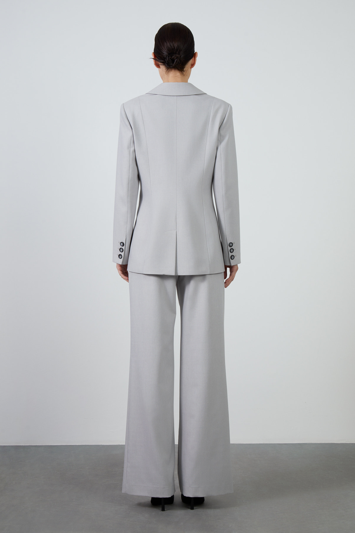 Mono Kapamalı Bele Oturan Pol Paça Pantolonlu Takım