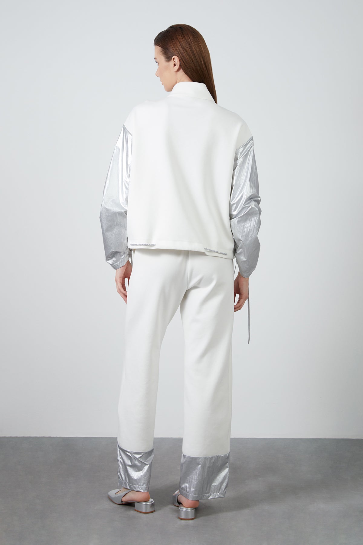 Kolları Büzgülü Bluz Ve Beli Lastikli Paçası Bağlamalı Takım