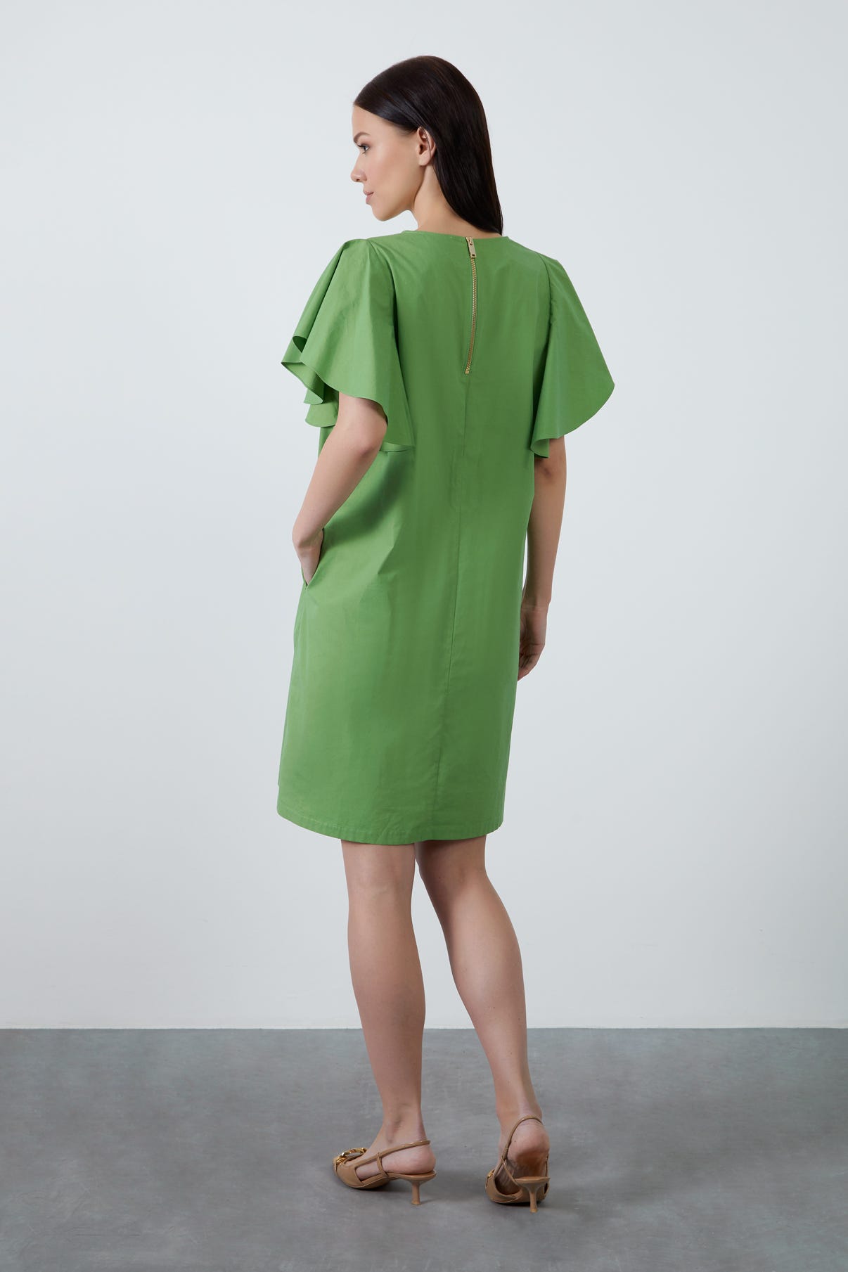 Çiçek Baskılı Koyu Rahat Kısa Elbise