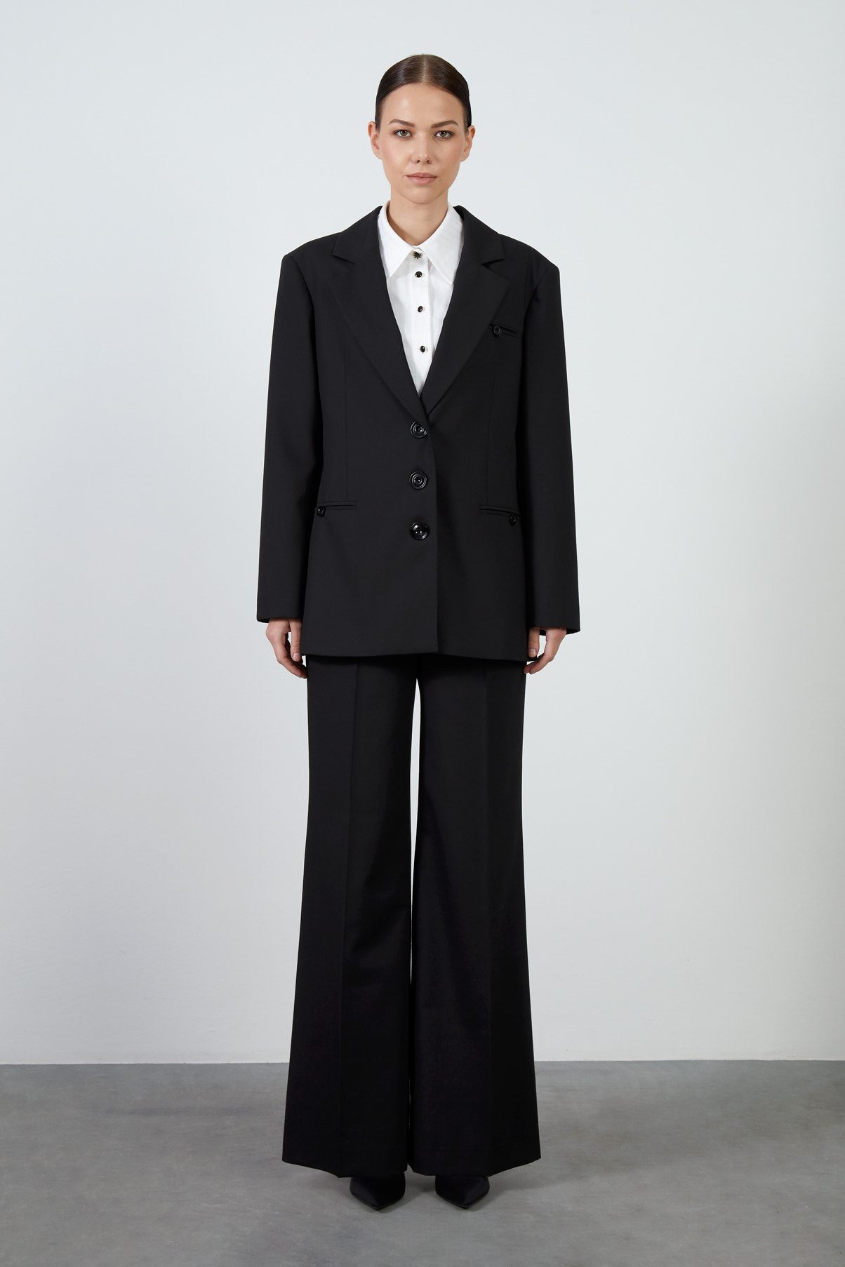 Mono Kapamalı Oversıze Ceket Takım