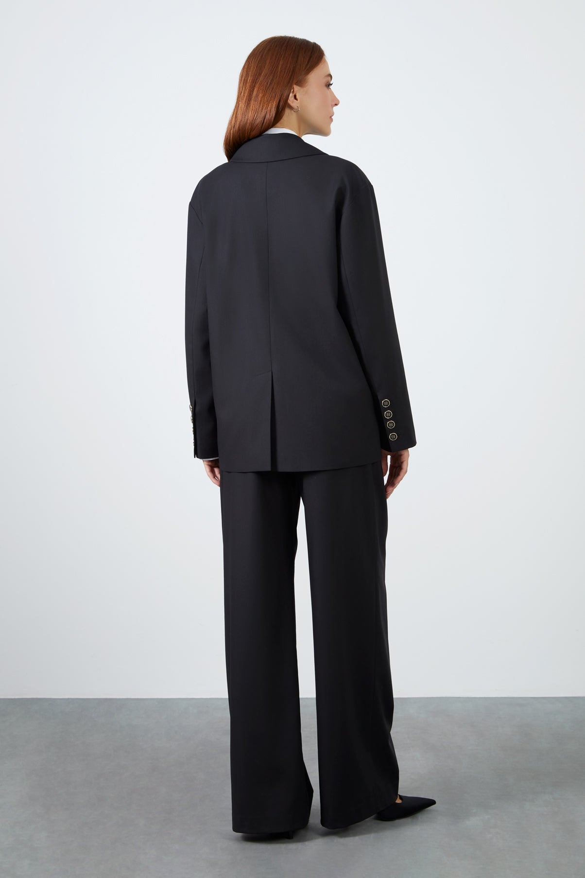 Rahat Kesim Ceketli Palazzo Pantolonlu Takım