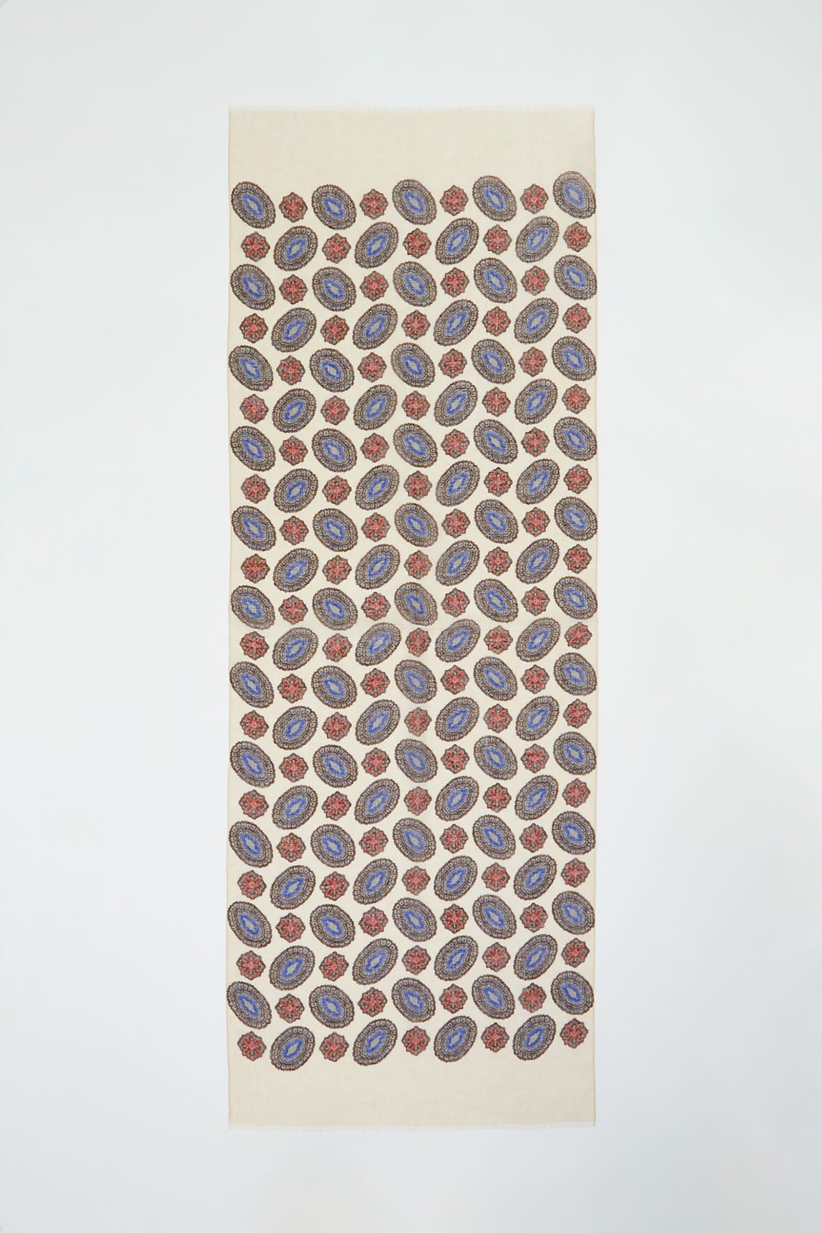 Etnik Desenli Keten Şal