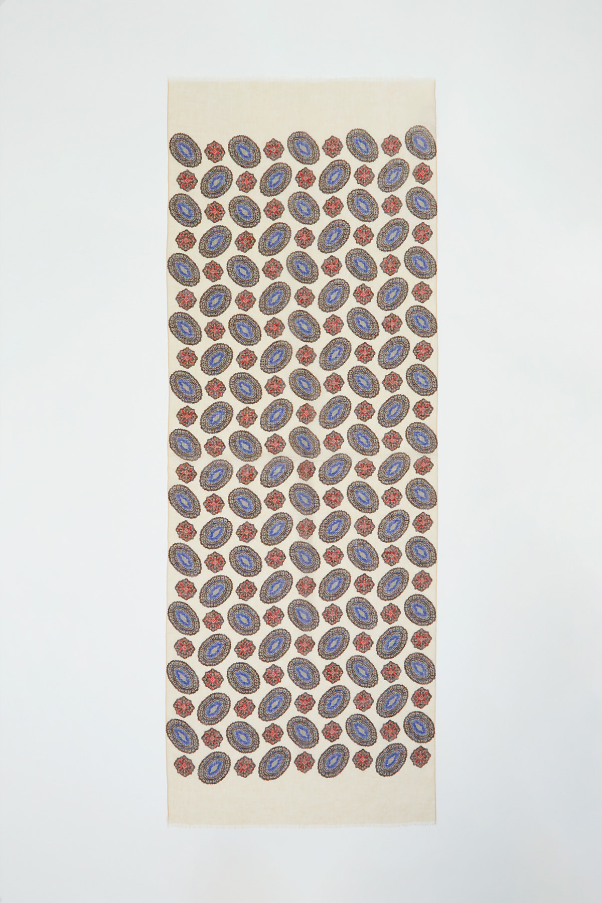 Etnik Desenli Keten Şal