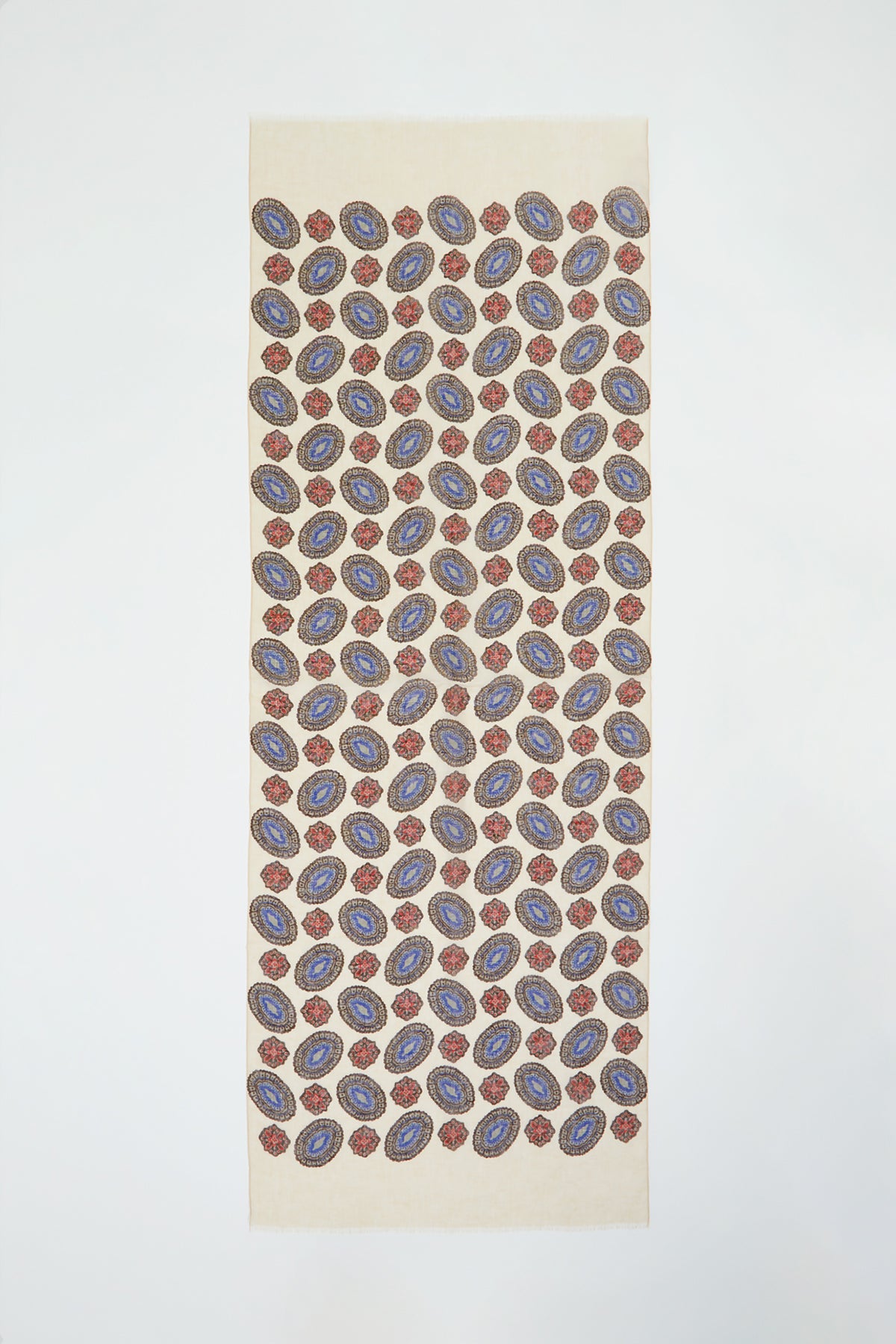 Etnik Desenli Keten Şal