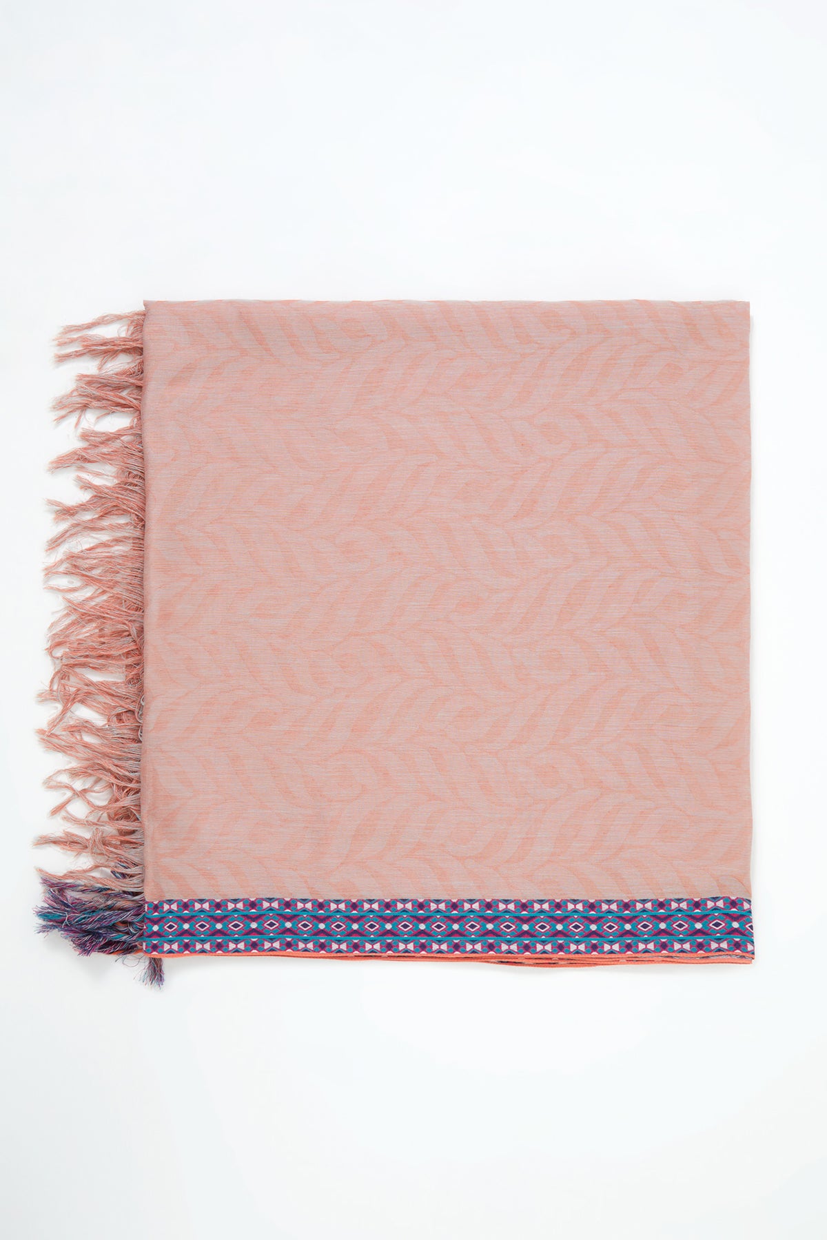 Kenarı Şerit Desenli Şal