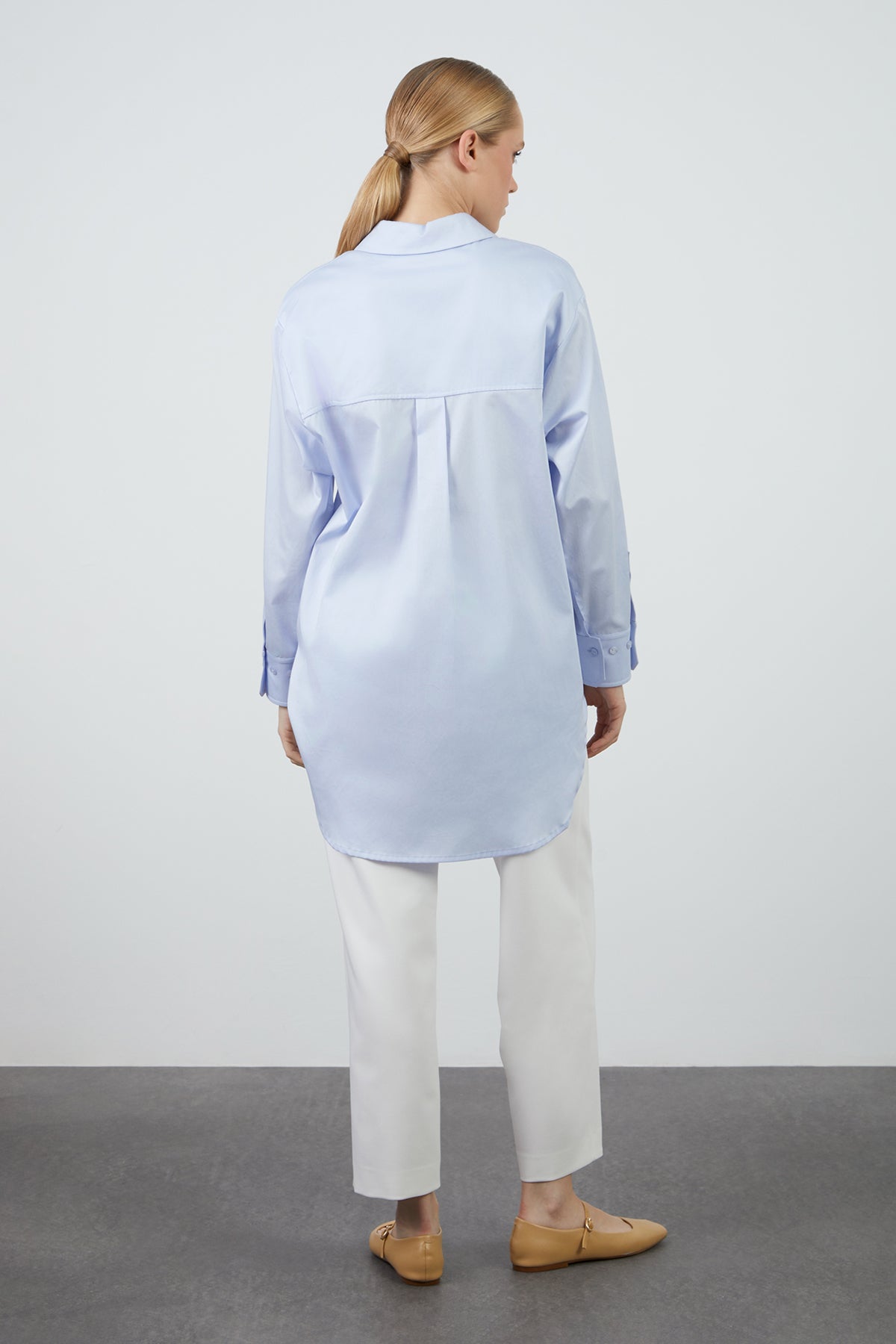 Cep Süslemeli Poplin Gömlek