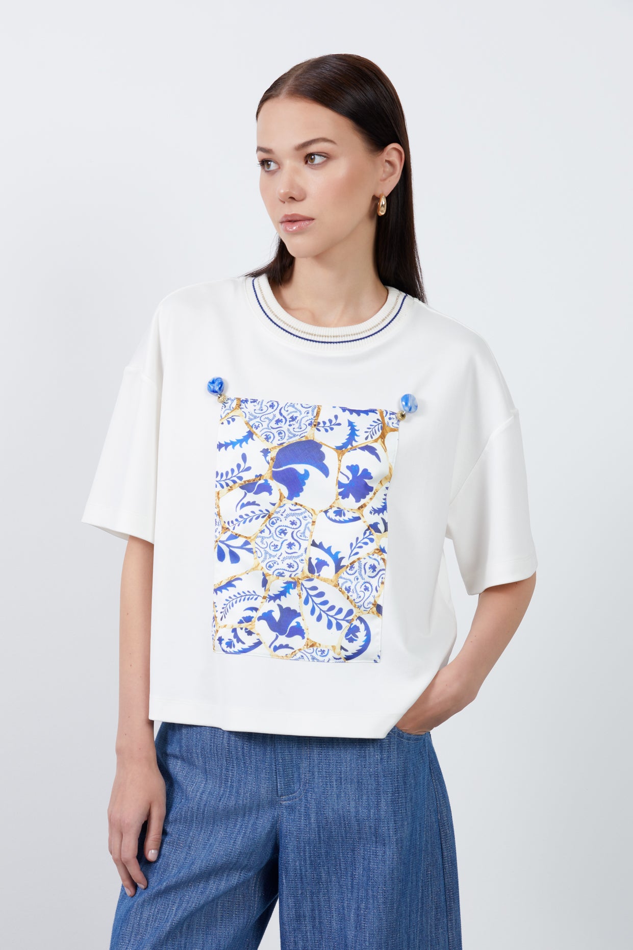 Desenli Basic Tshirt