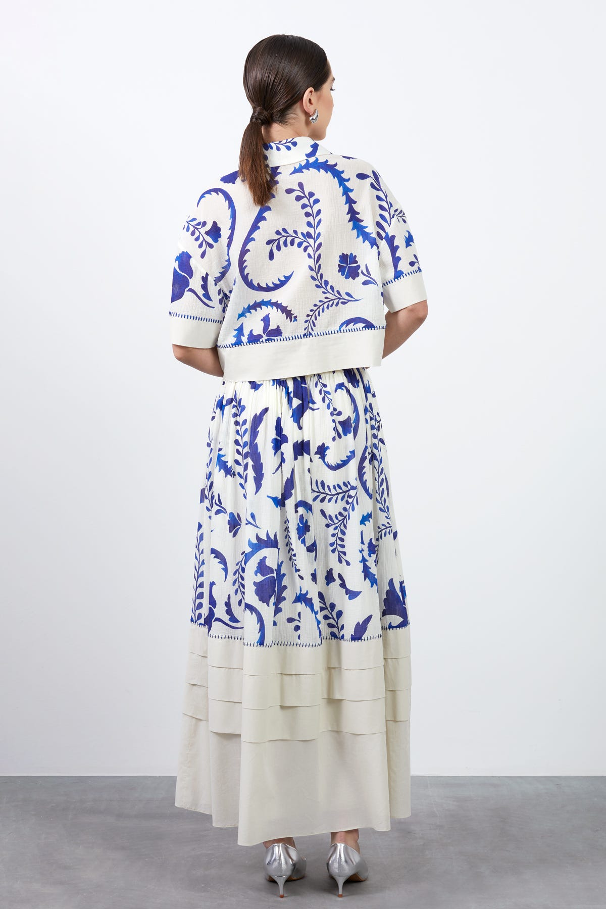 Dikiş Detaylı Desenli Gömlek