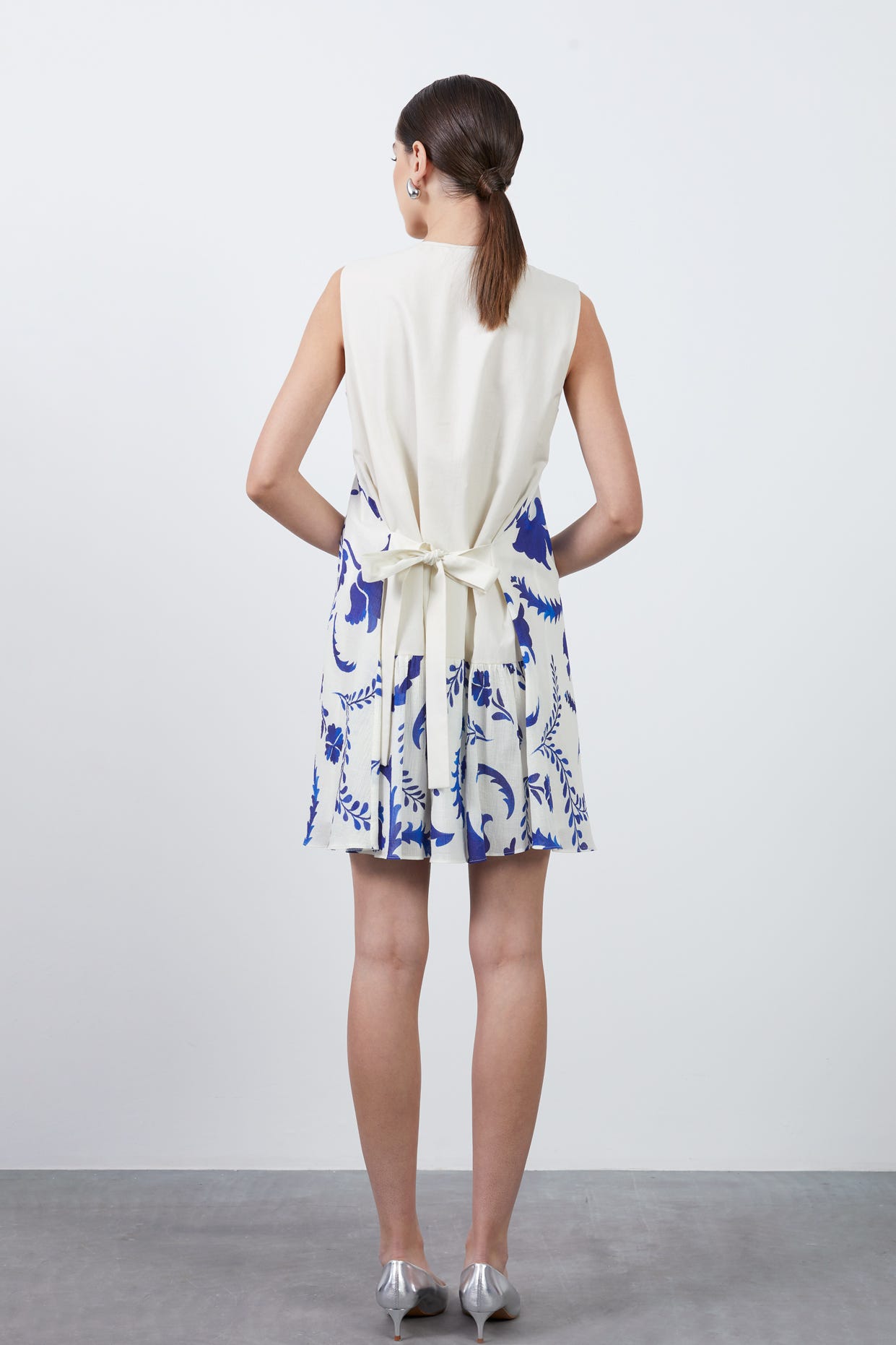 Bağucu İşleme Detaylı Çoban Dikişli Mini Boy Elbise