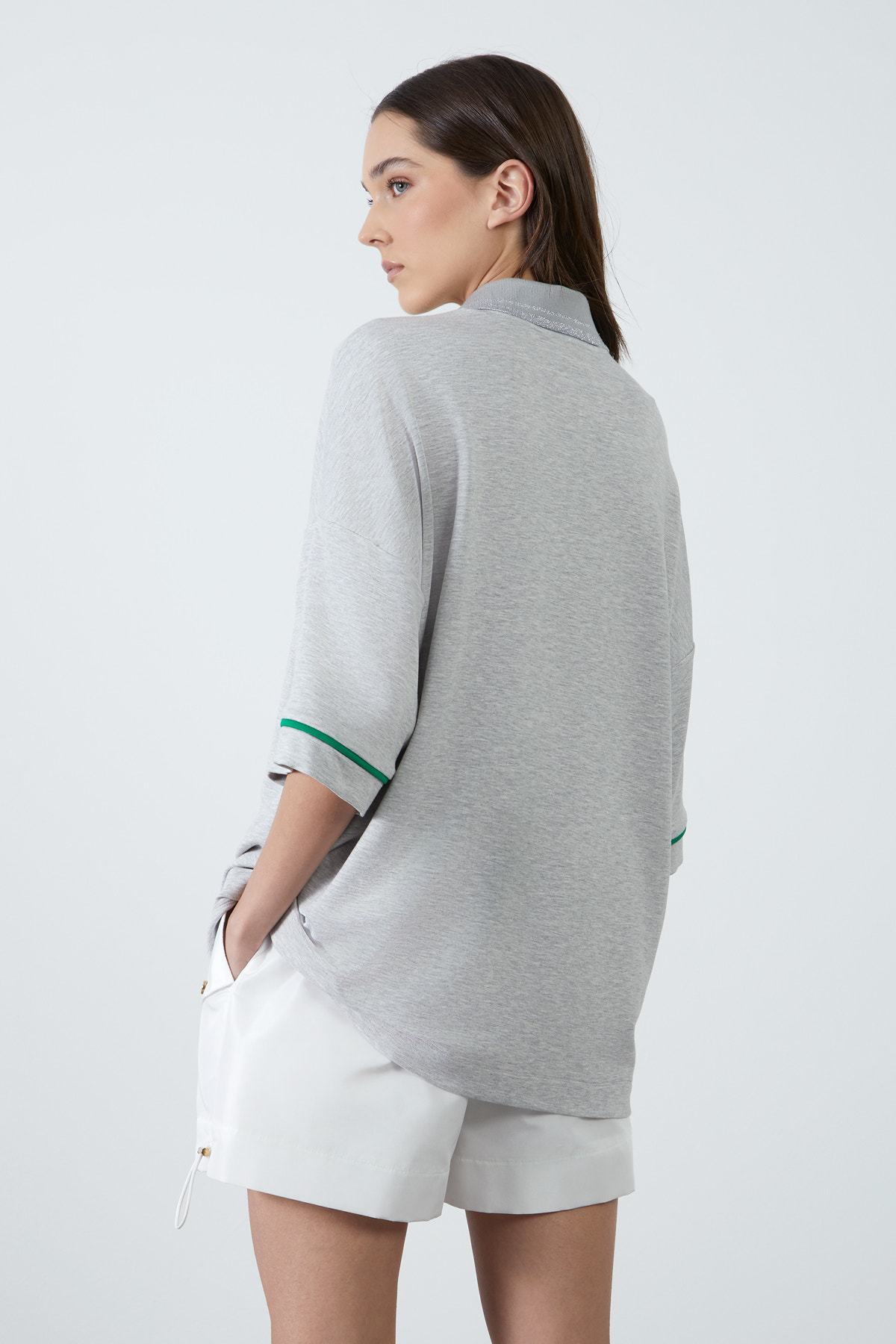 Gömlek Yaka Bol Sweatshirt