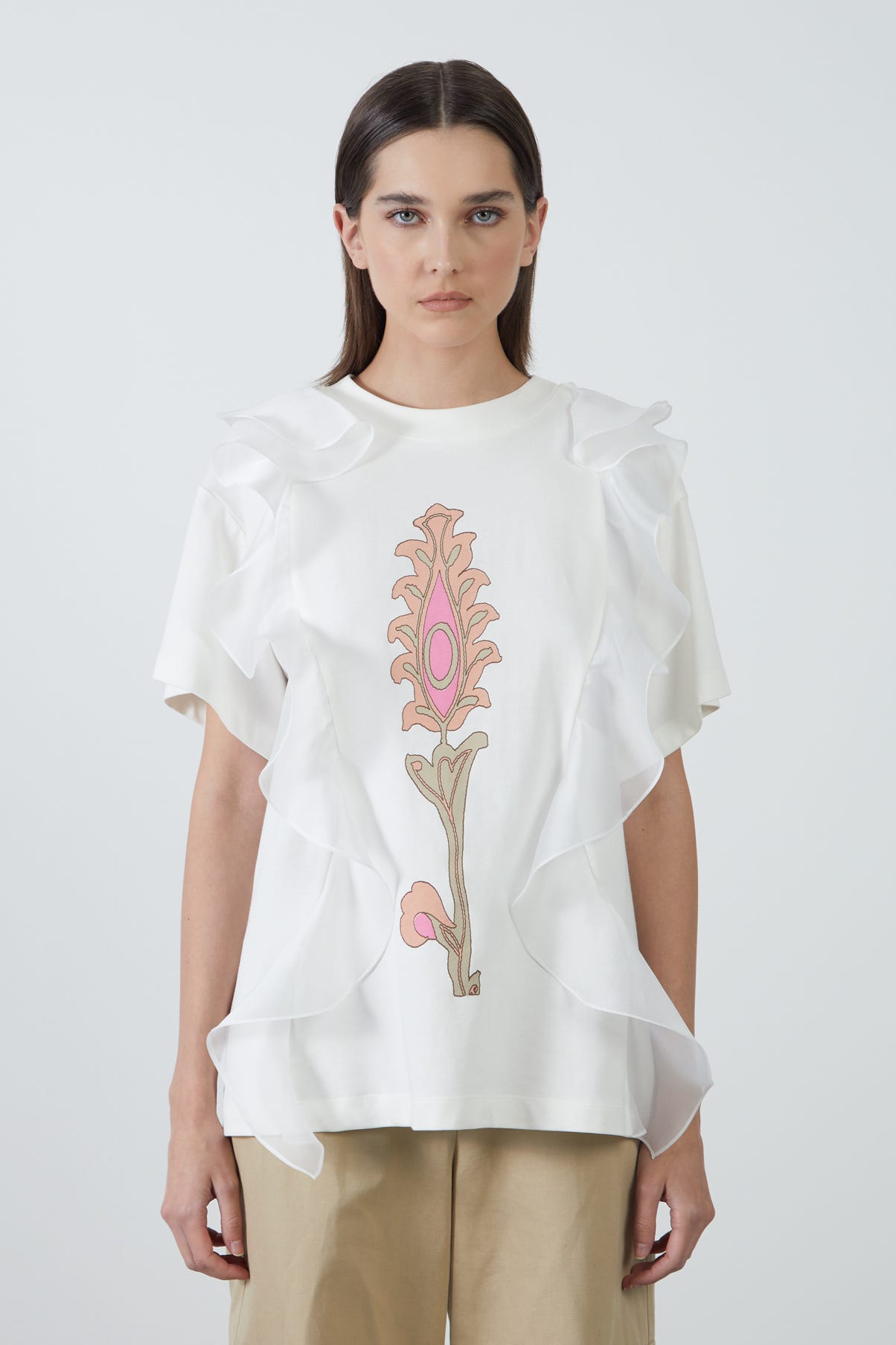 Önü Baskılı Basic T-shirt