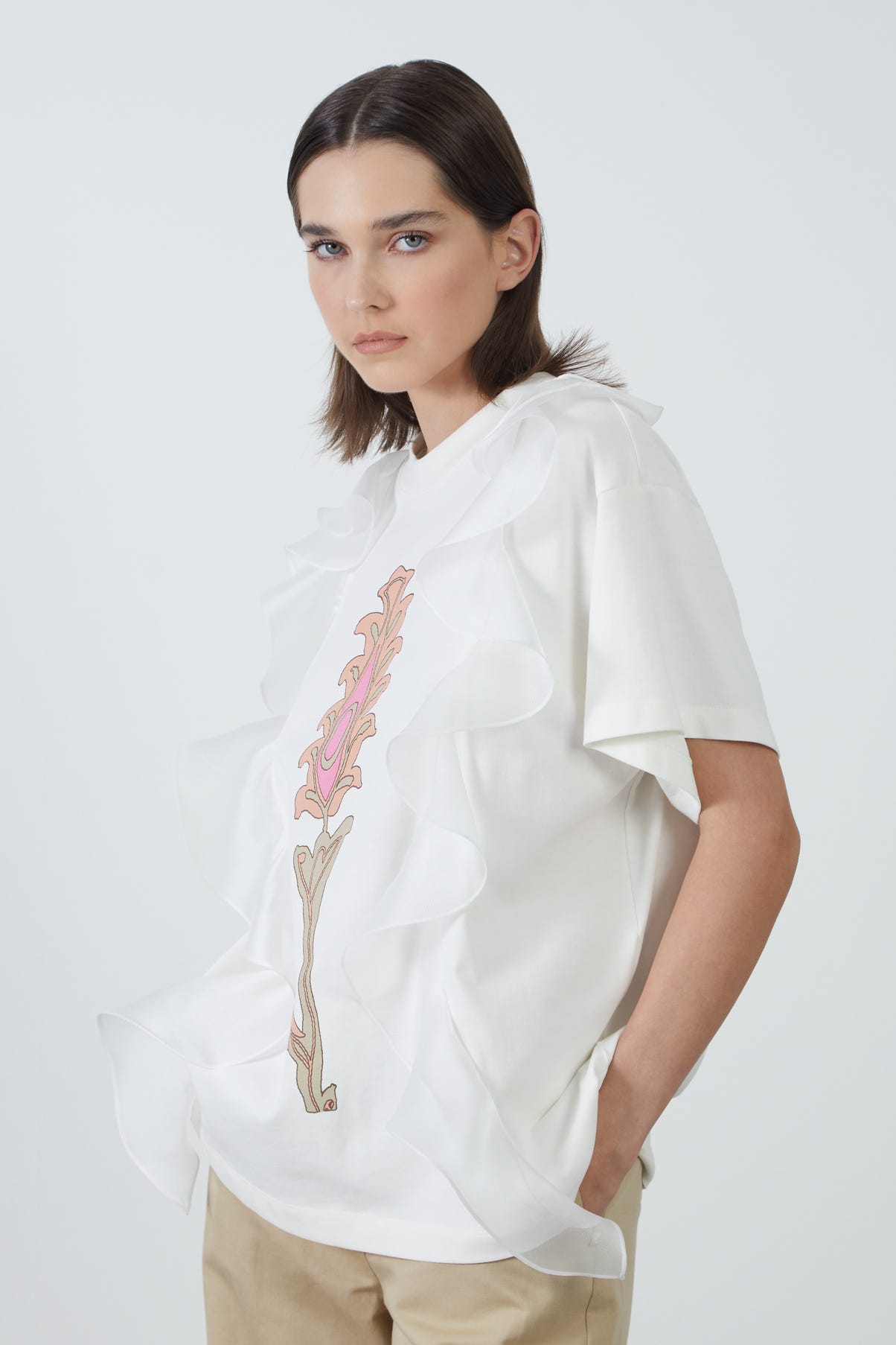 Önü Baskılı Basic T-shirt