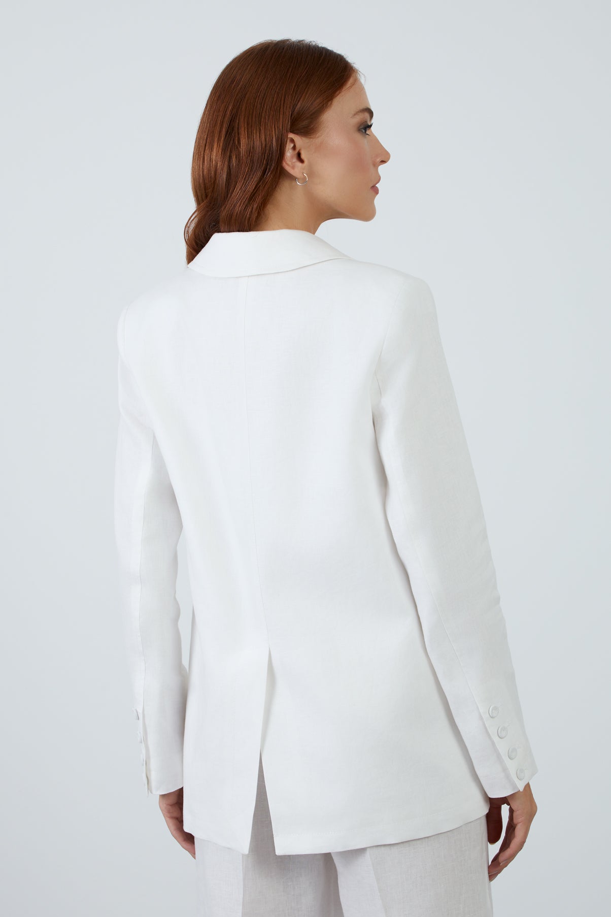 Uzun Kollu Keten Ceket