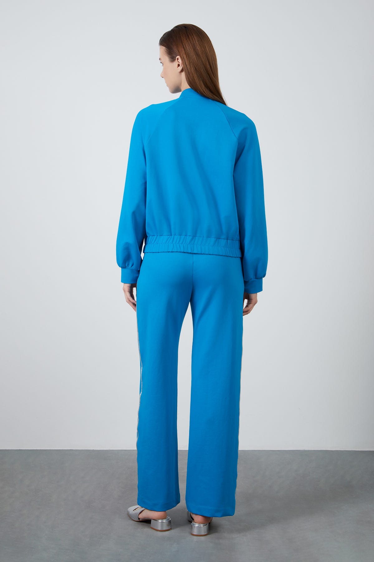 Fermuar Detaylı Turkuaz Eşofman Takımı
