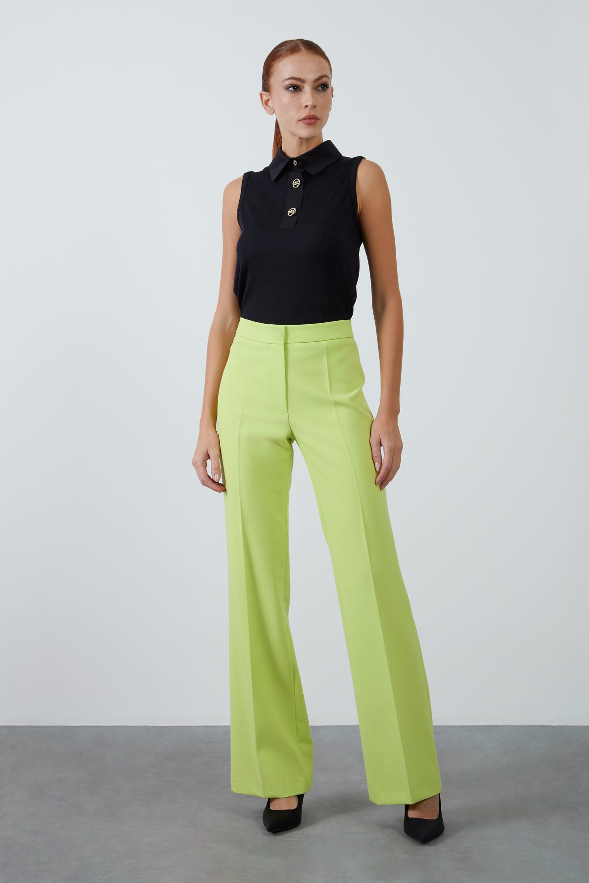 İspanyol Paça Yüksek Bel Pantolon