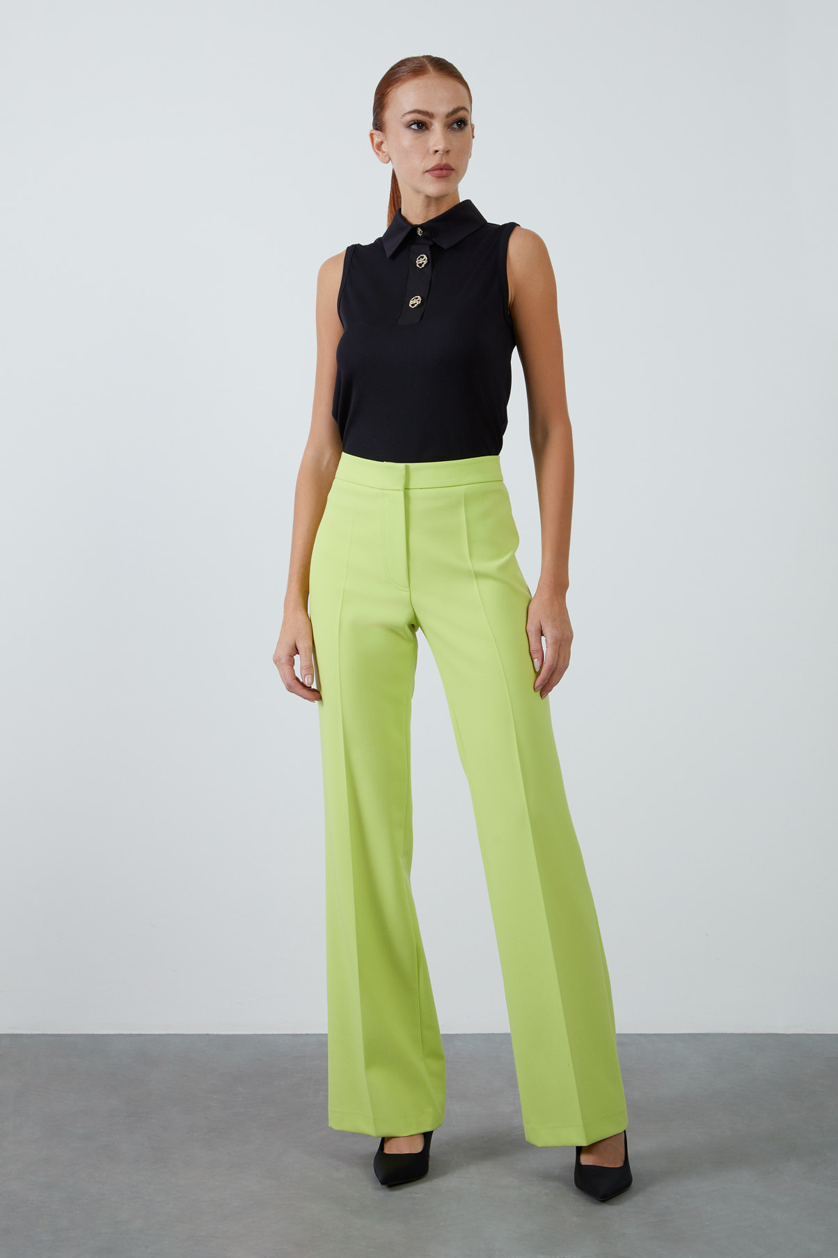 İspanyol Paça Yüksek Bel Pantolon