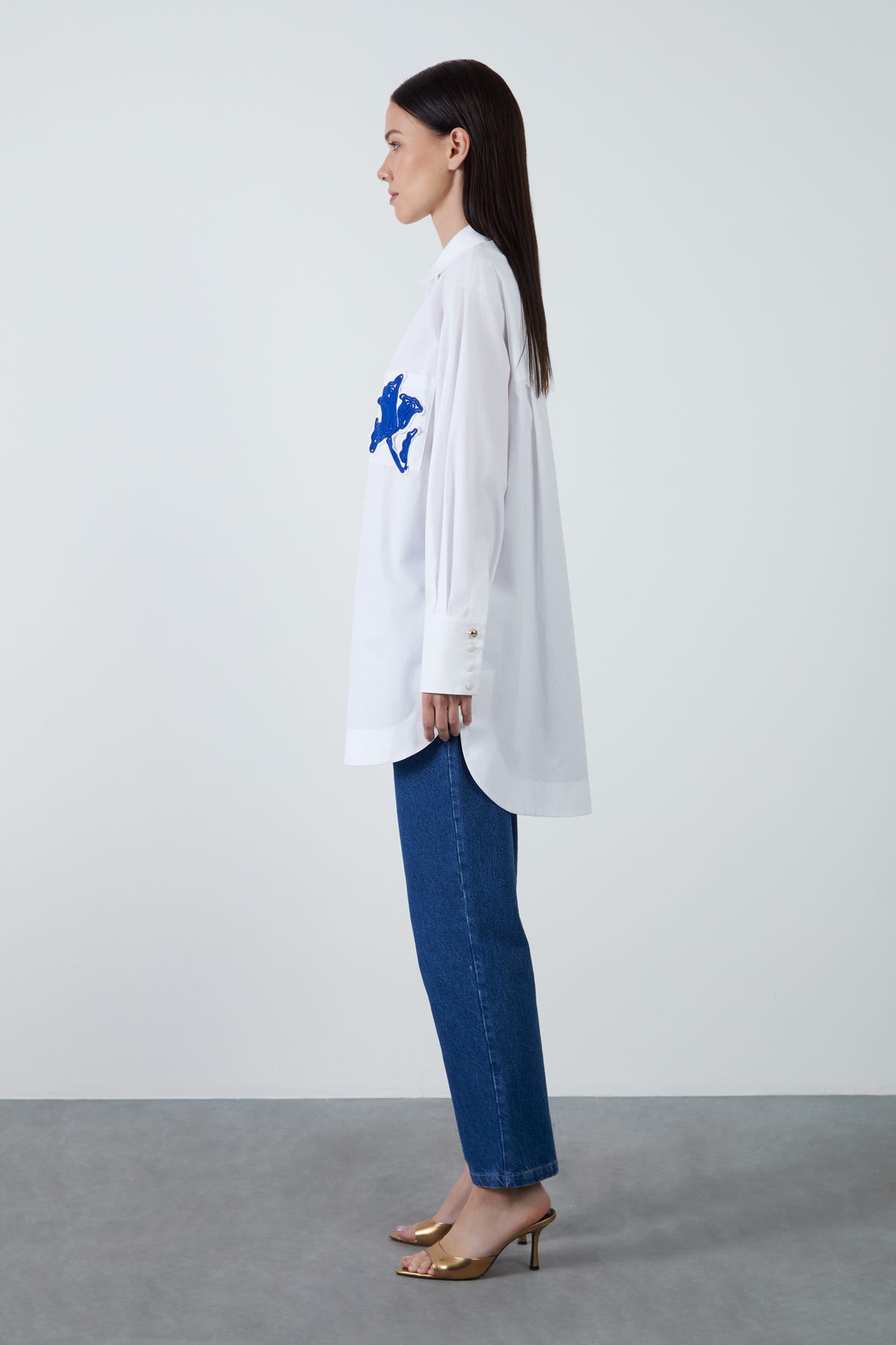 Cebi Nakış Detaylı Poplin Gömlek