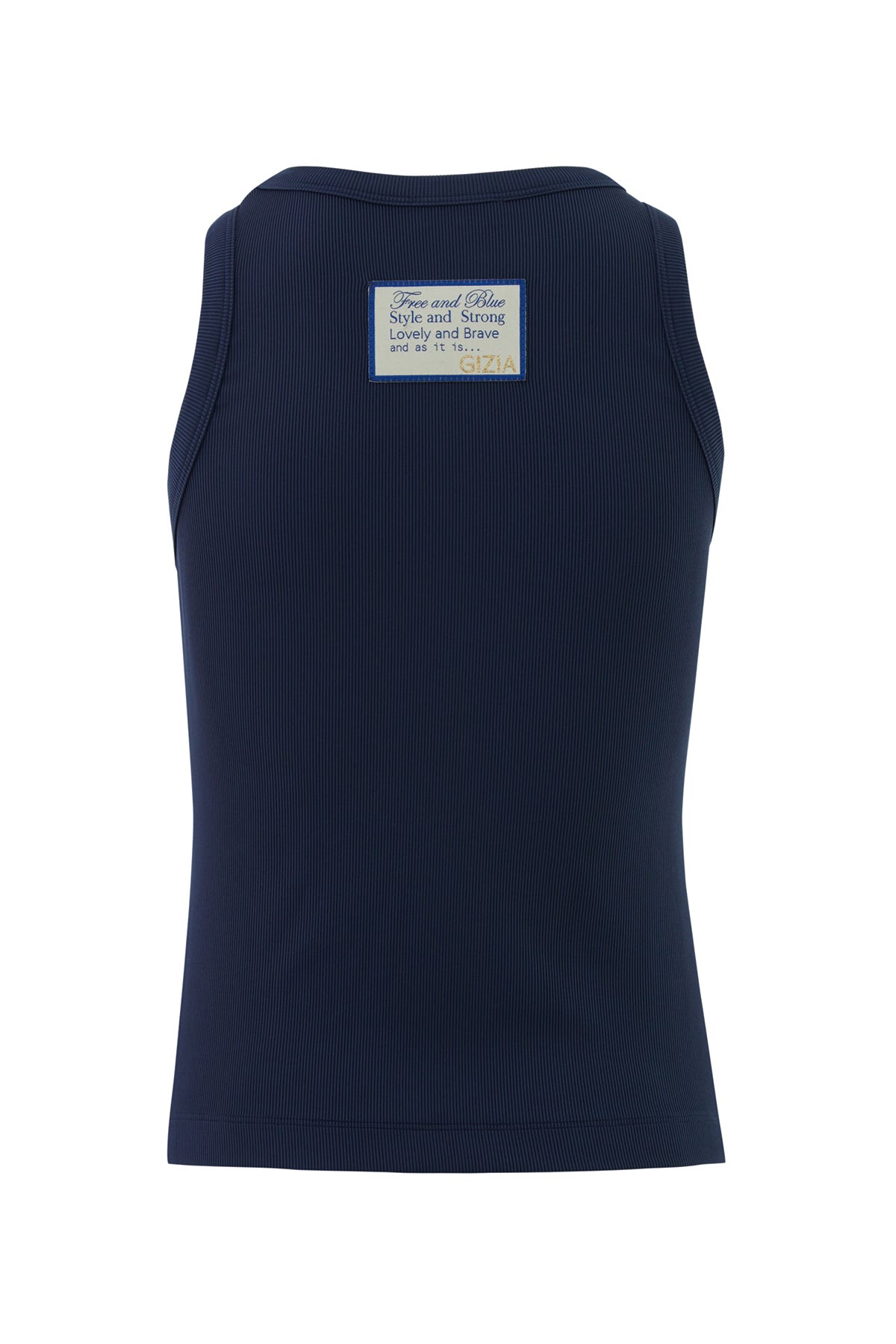 Arkası Etiket Detaylı Halter Yaka Bluz