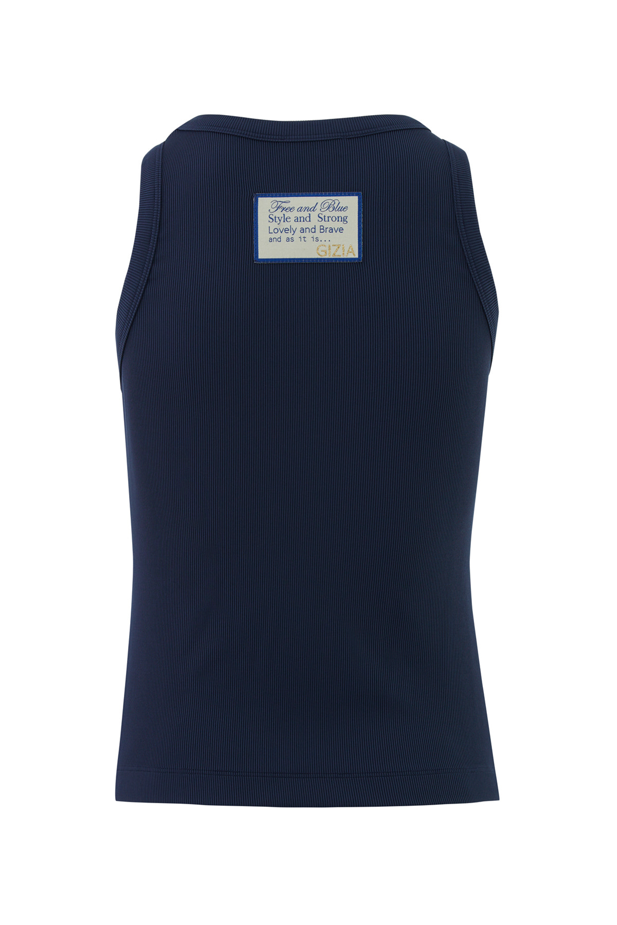 Arkası Etiket Detaylı Halter Yaka Bluz