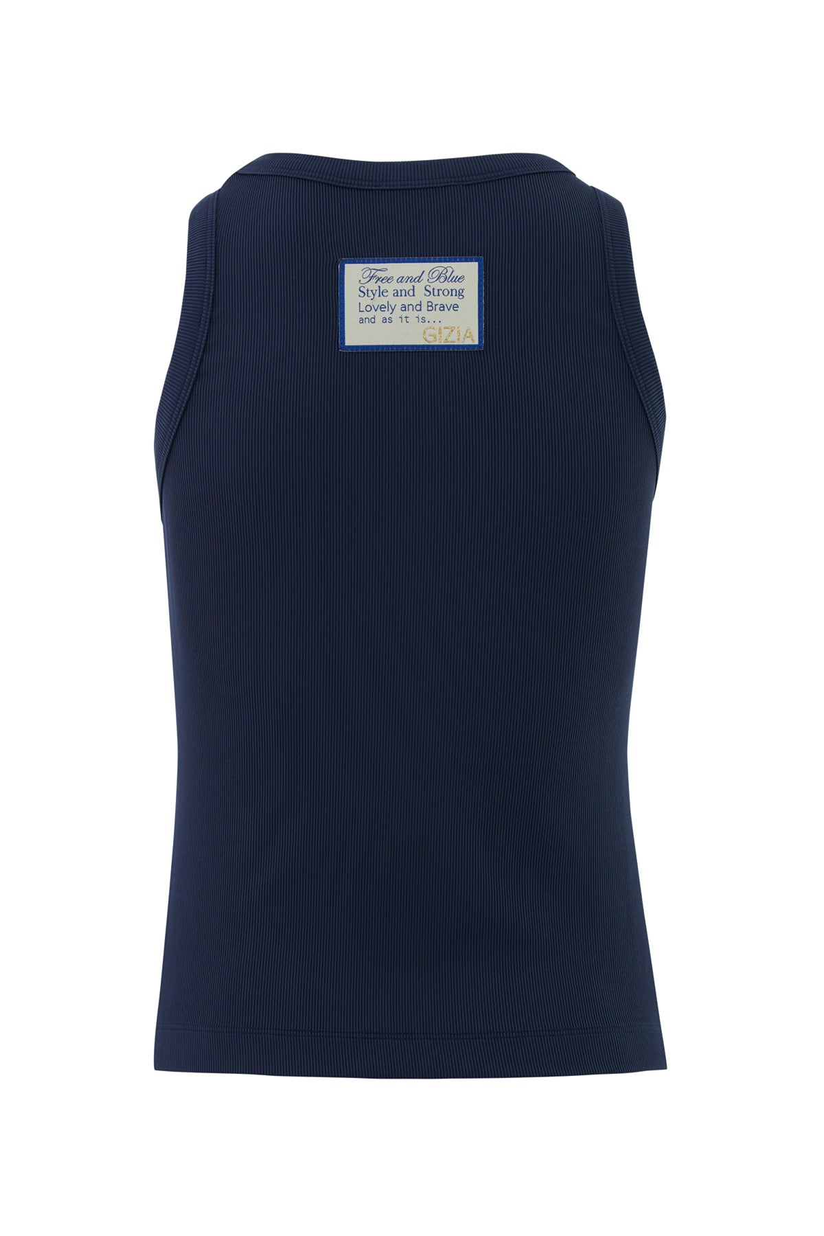 Arkası Etiket Detaylı Halter Yaka Bluz