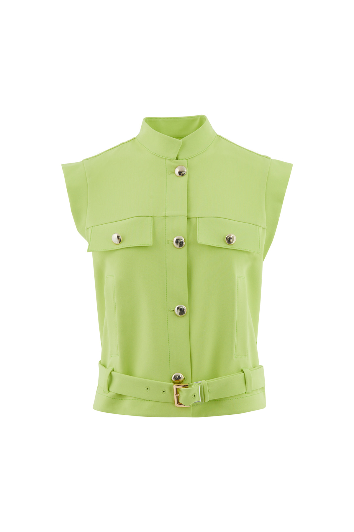 Düğmeli Etekucu Kemerli Yelek