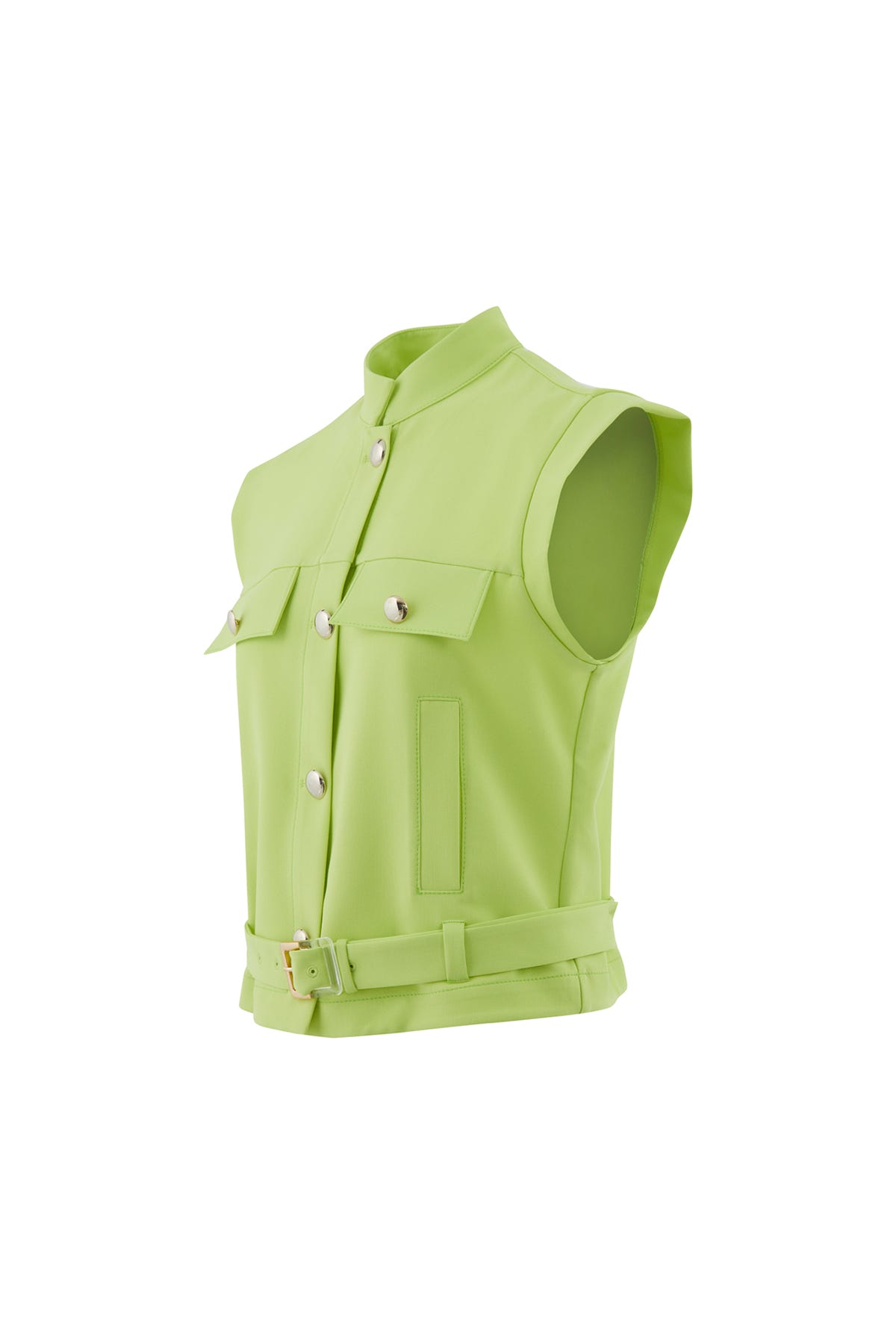 Düğmeli Etekucu Kemerli Yelek