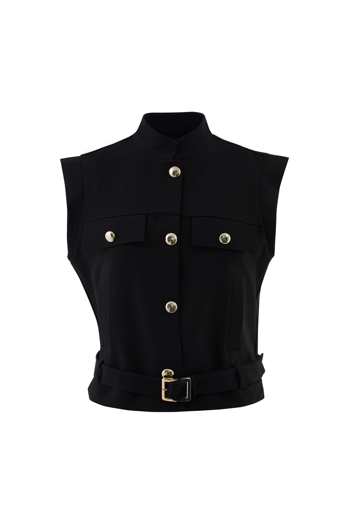 Düğmeli Etekucu Kemerli Yelek