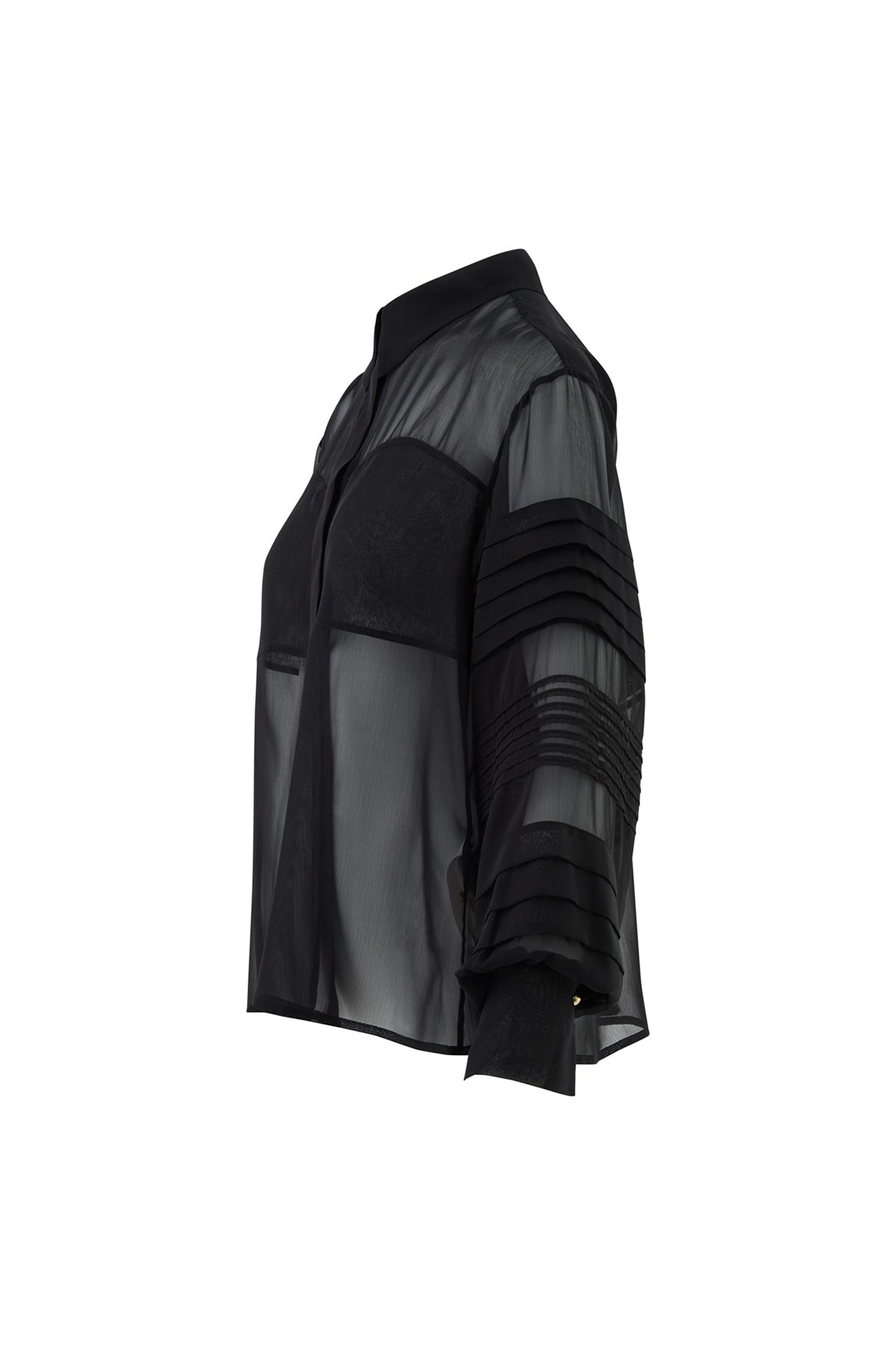 Kolları Nevrür Detaylı Transparan Şifon Gömlek