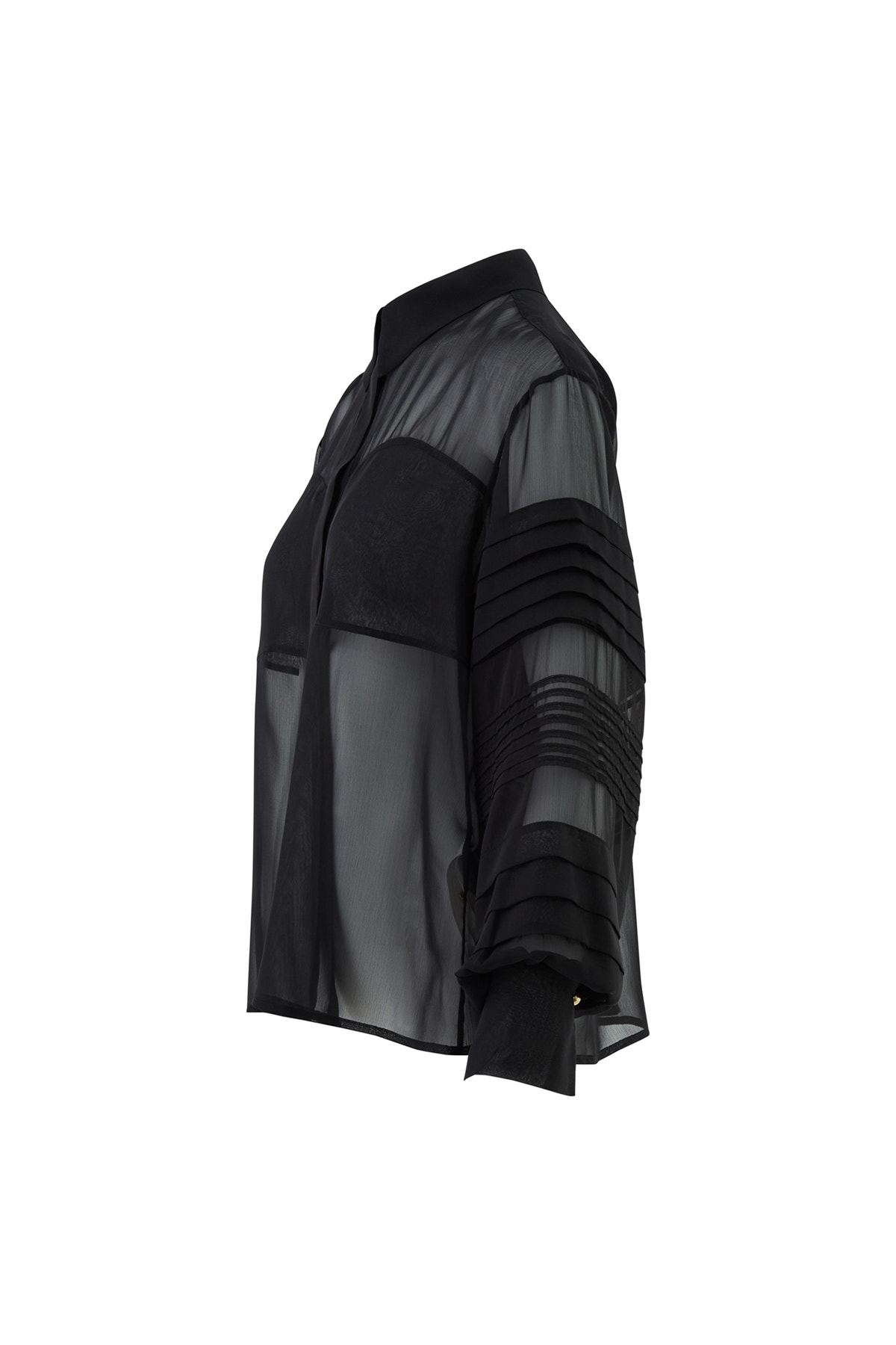 Kolları Nevrür Detaylı Transparan Şifon Gömlek