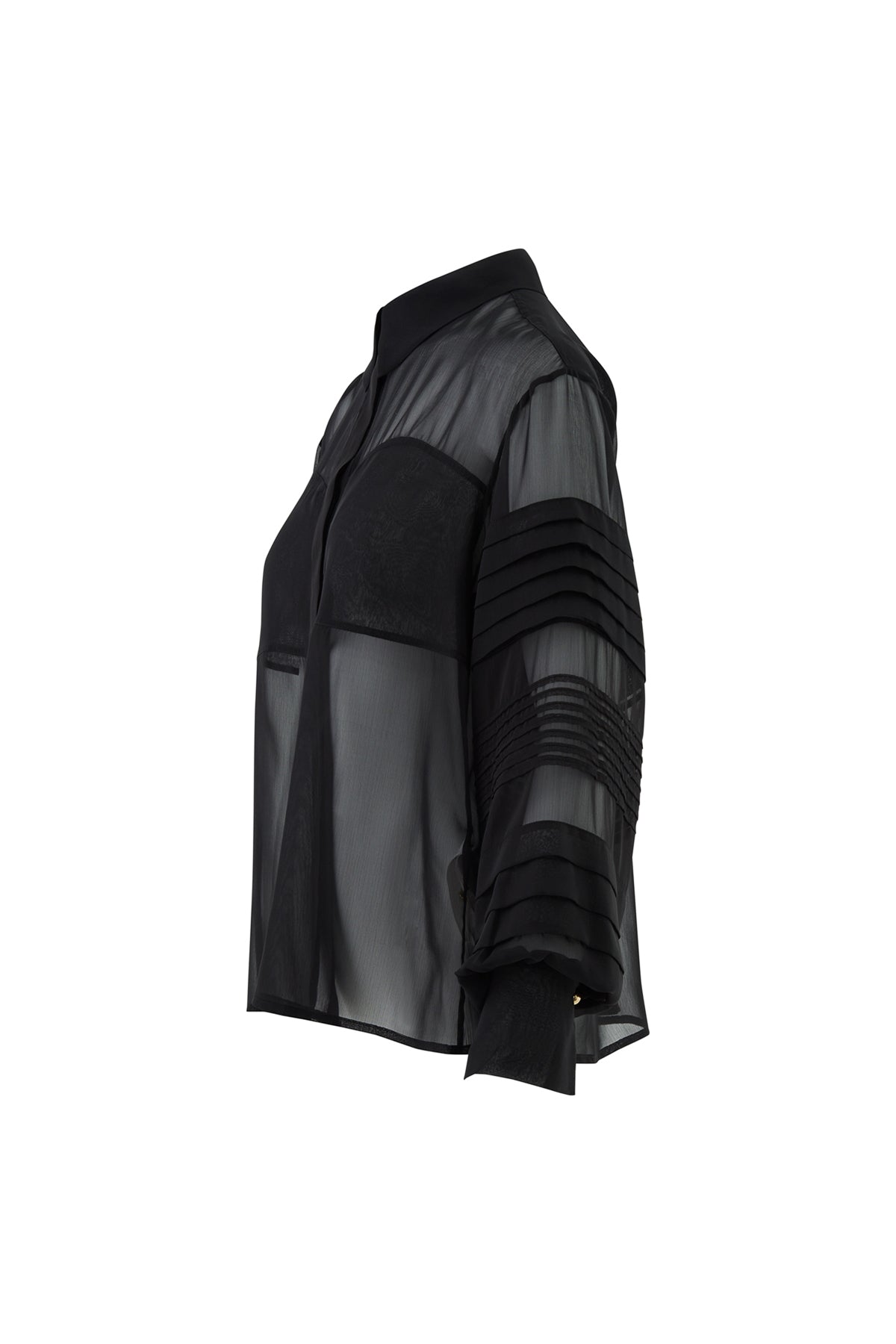 Kolları Nevrür Detaylı Transparan Şifon Gömlek