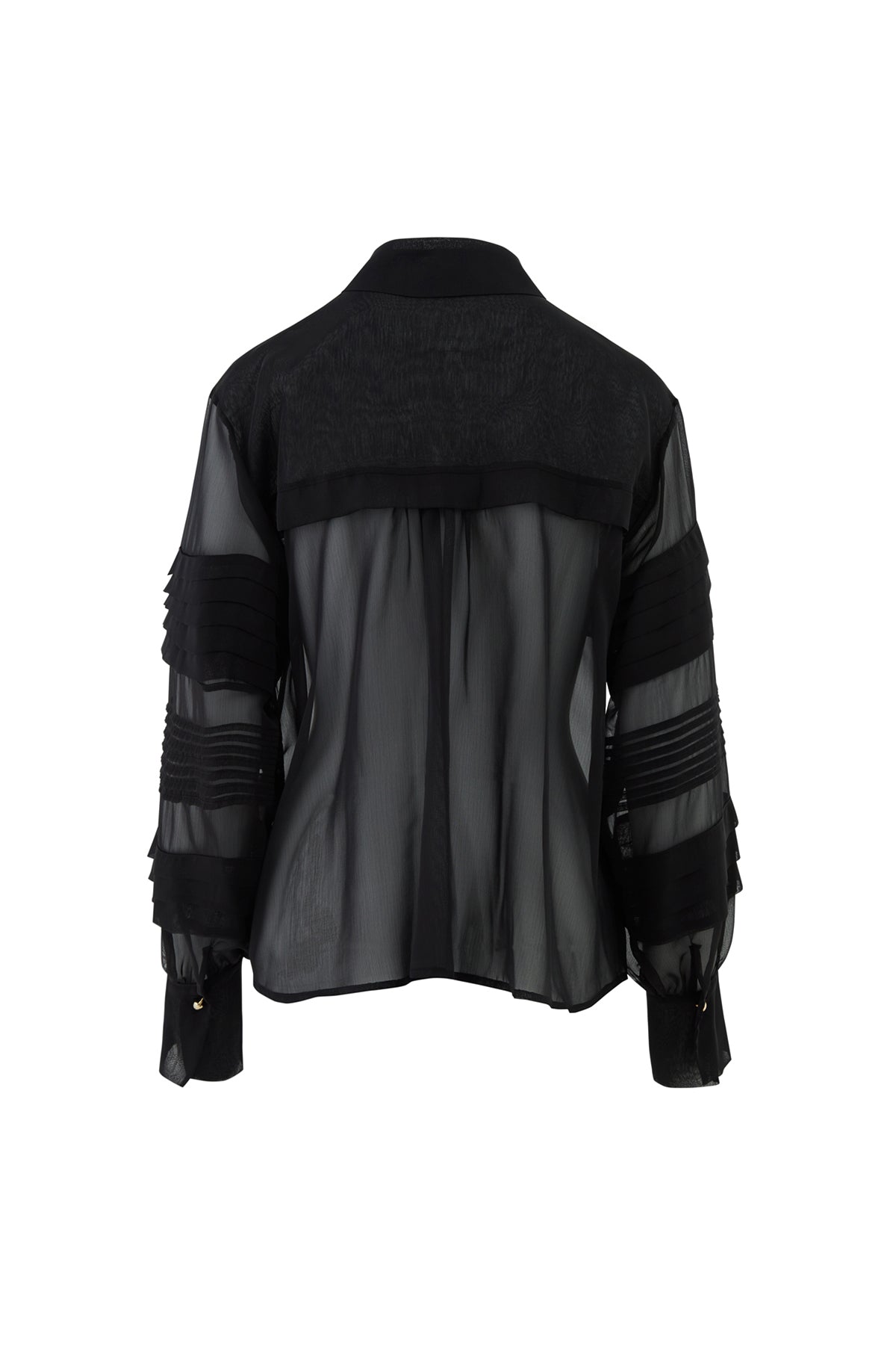 Kolları Nevrür Detaylı Transparan Şifon Gömlek