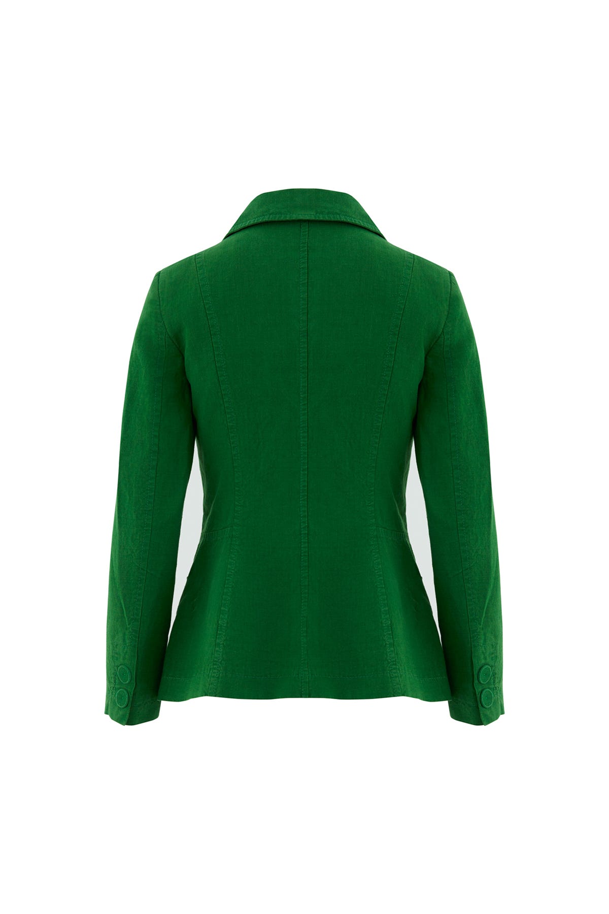 Tek Düğme Kapamalı Uzun Kol Koyu Keten Ceket