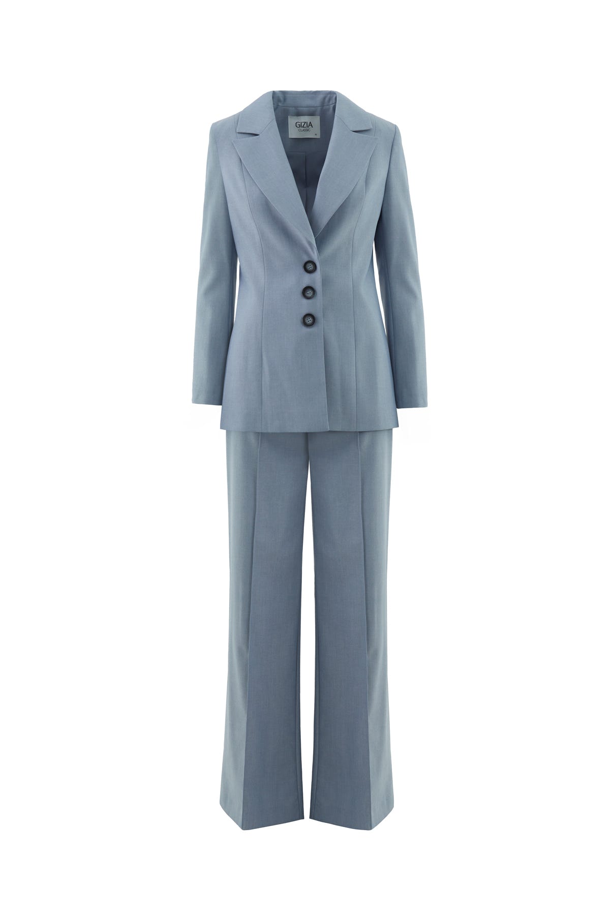 Mono Kapamalı Bele Oturan Pol Paça Pantolonlu Takım