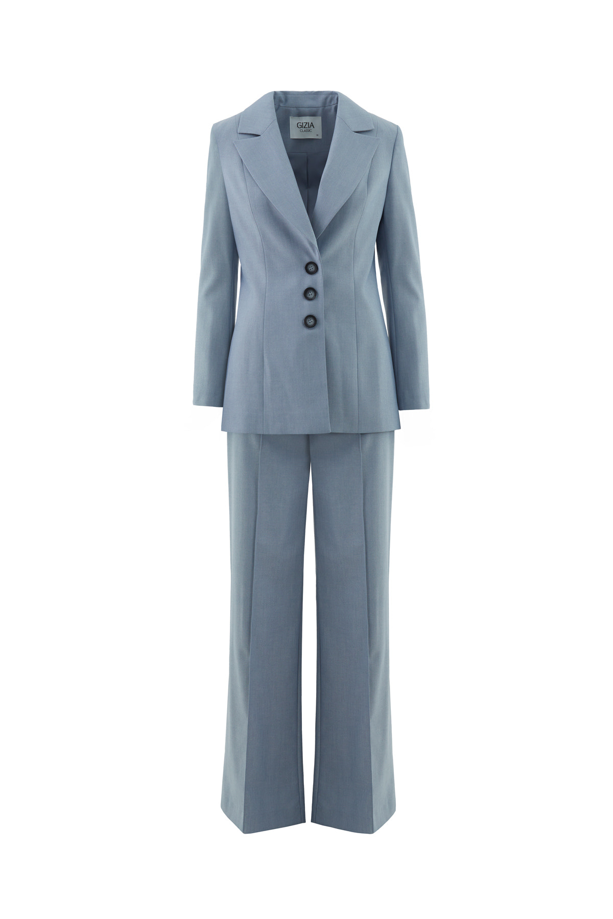 Mono Kapamalı Bele Oturan Pol Paça Pantolonlu Takım