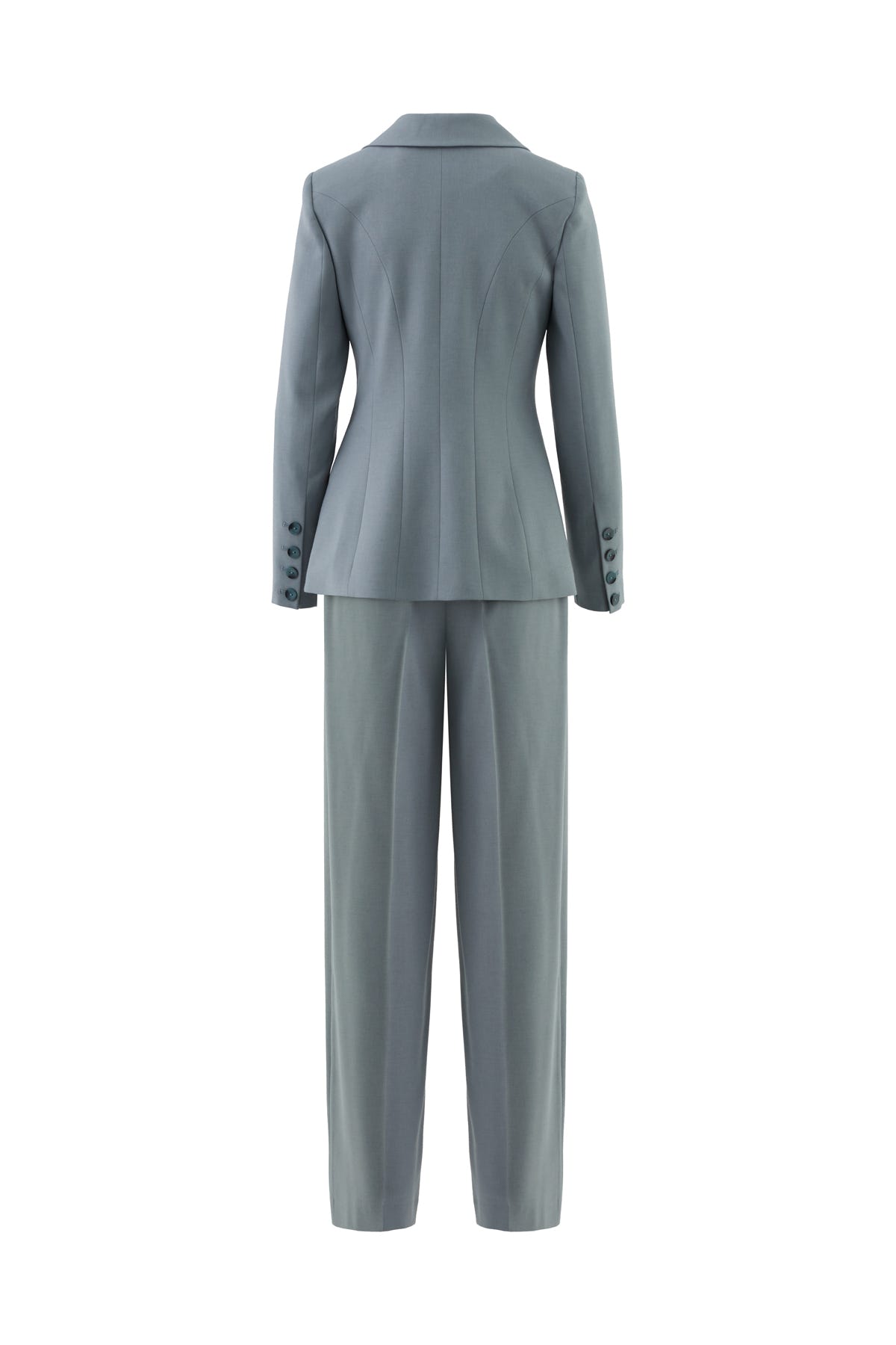Mono Kapamalı Ceket Ve Palazzo Pantolonlu Mavi Takım